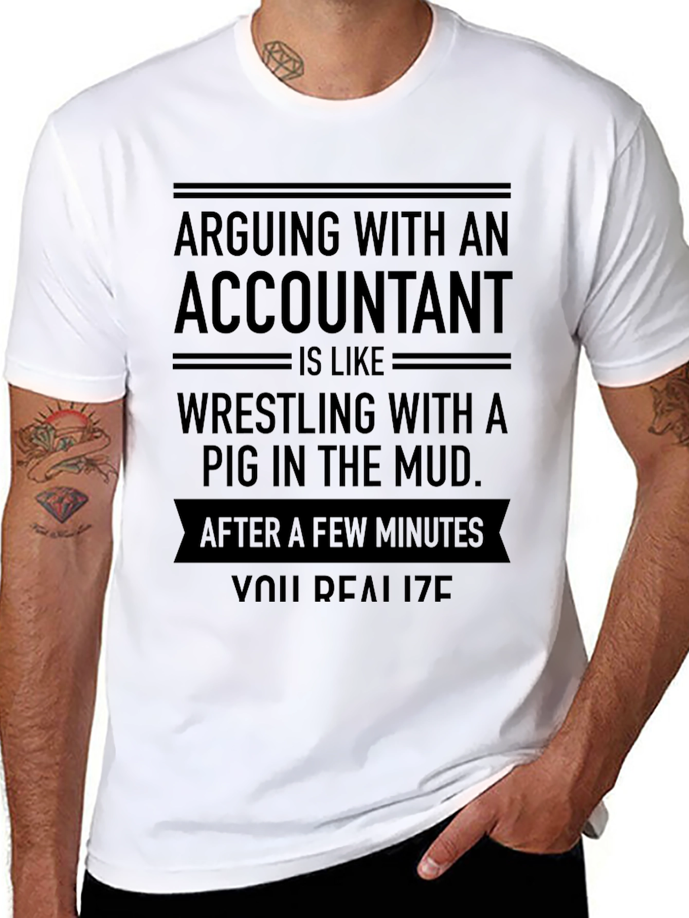 Accountant Pig in Mud T-Shirt Funny Accountant Gift