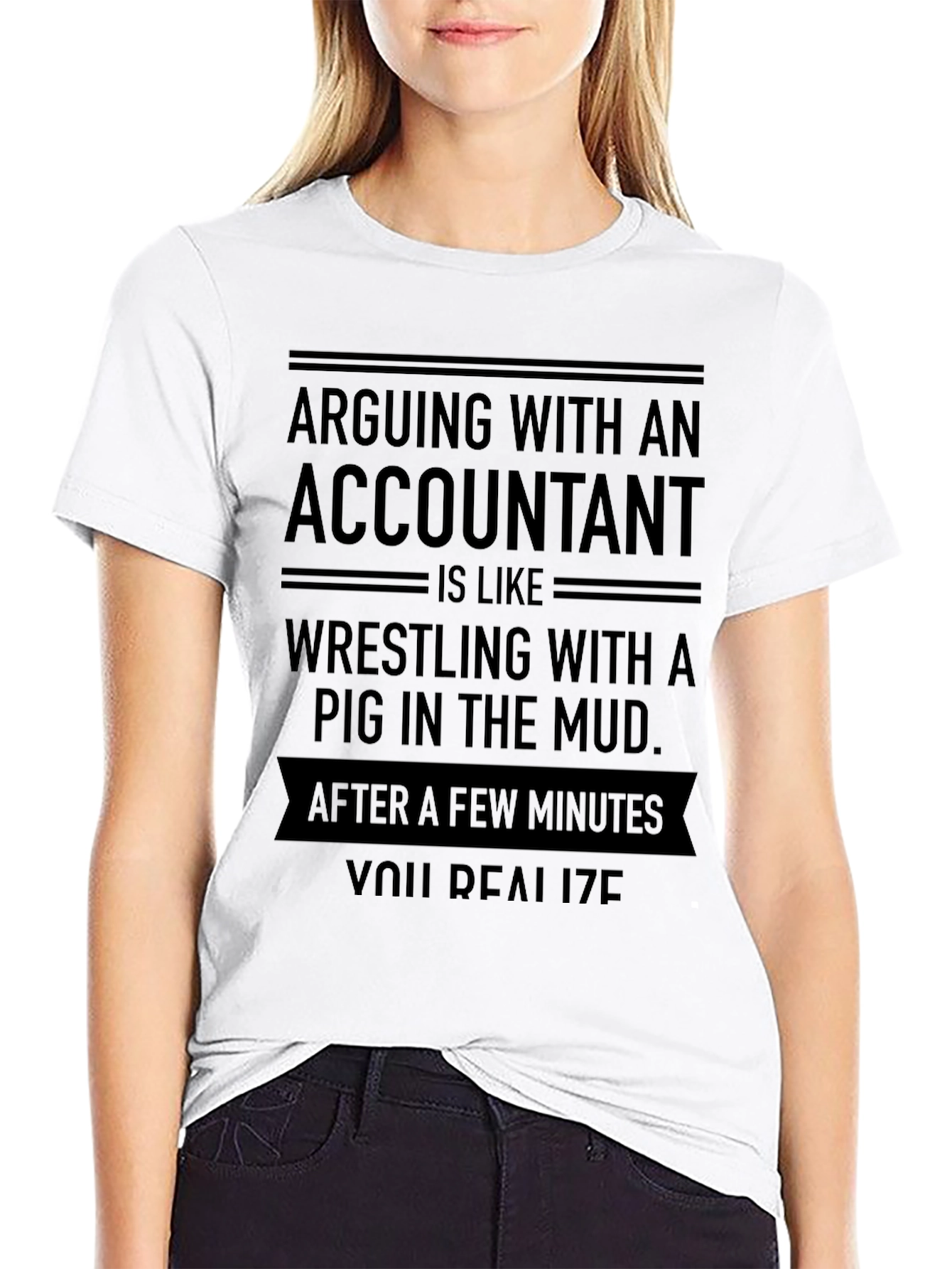 Accountant Pig in Mud T-Shirt Funny Accountant Gift