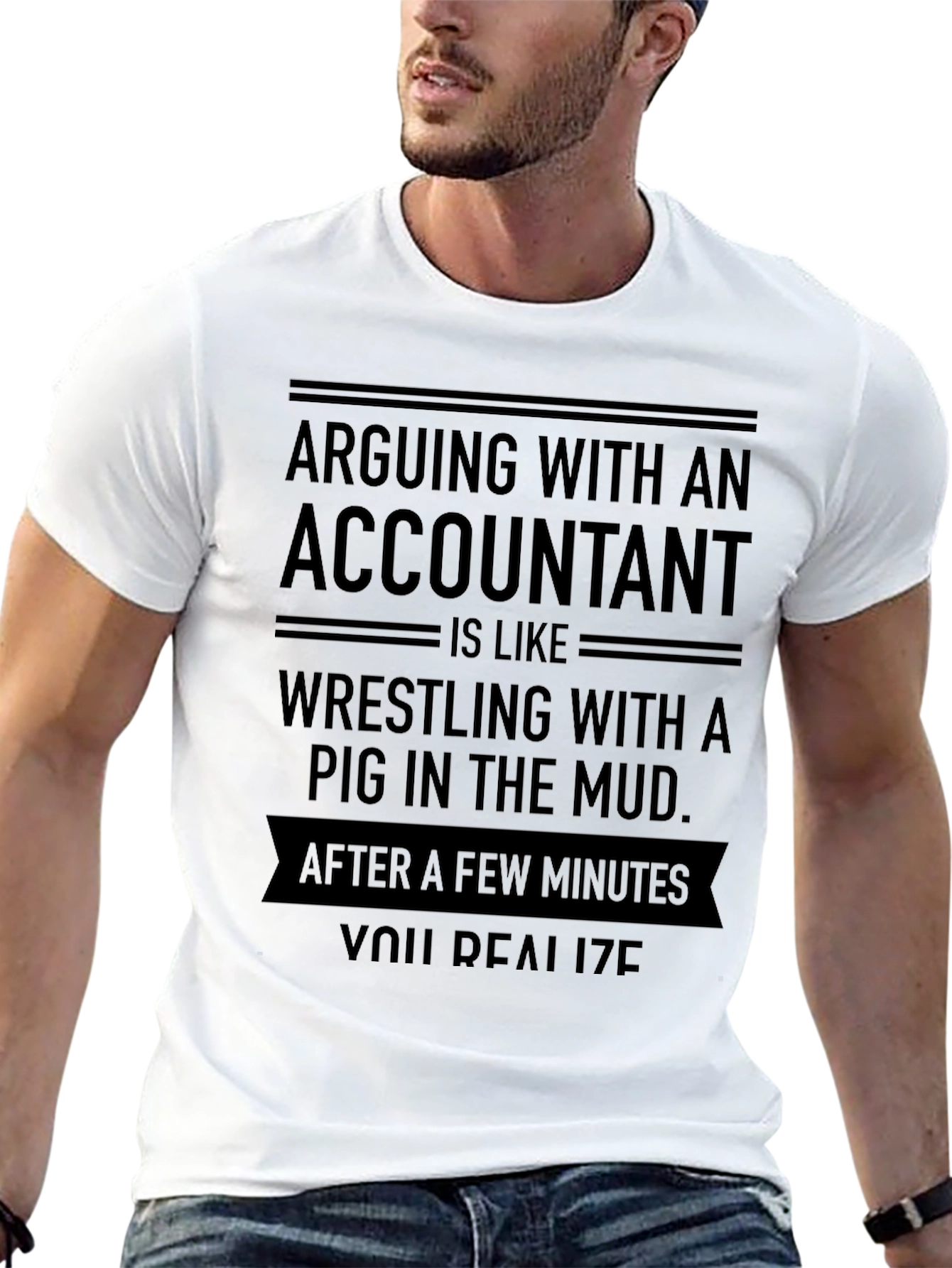 Accountant Pig in Mud T-Shirt Funny Accountant Gift