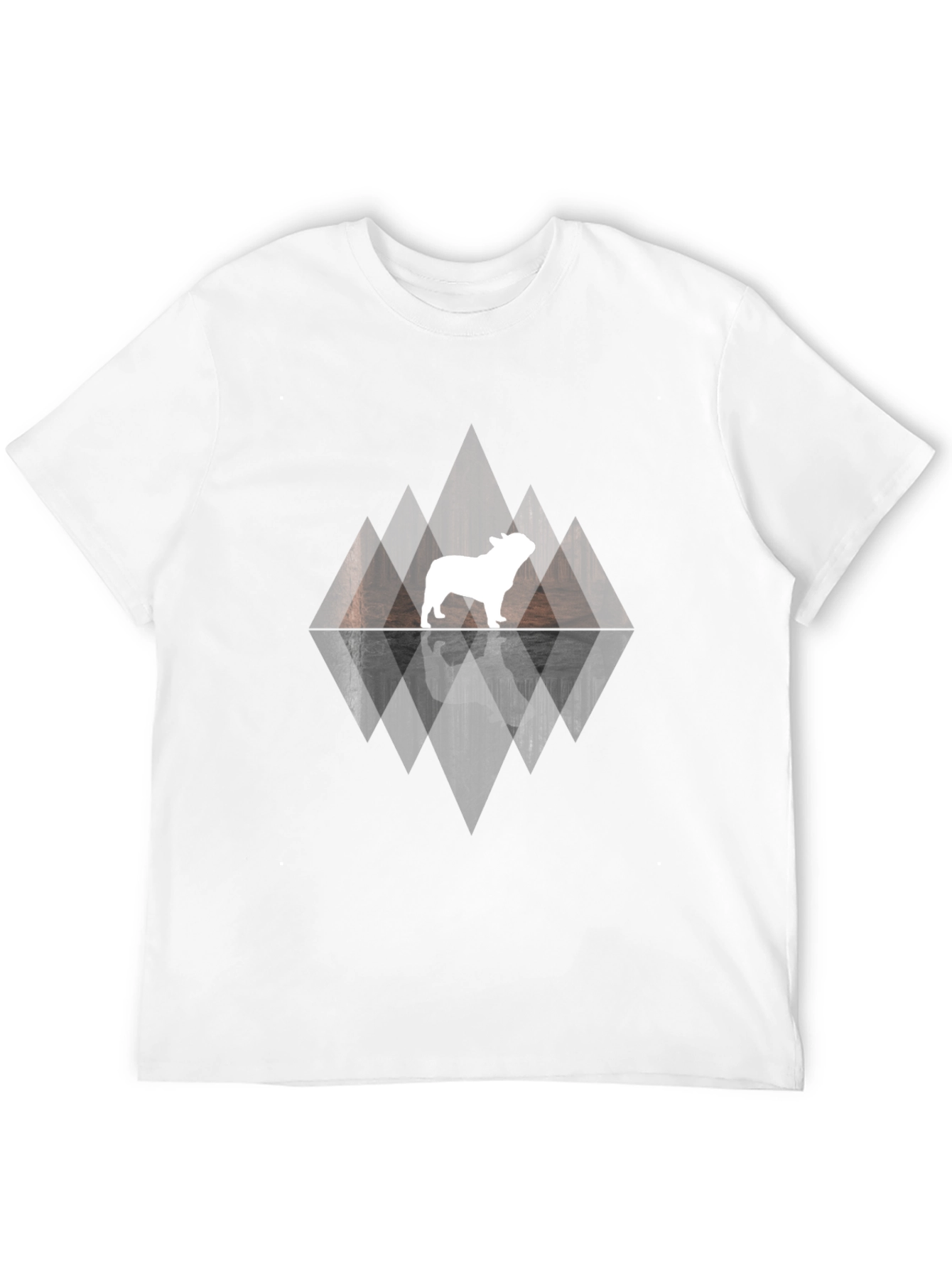 Dog Silhouette Graphic Print Black Tee