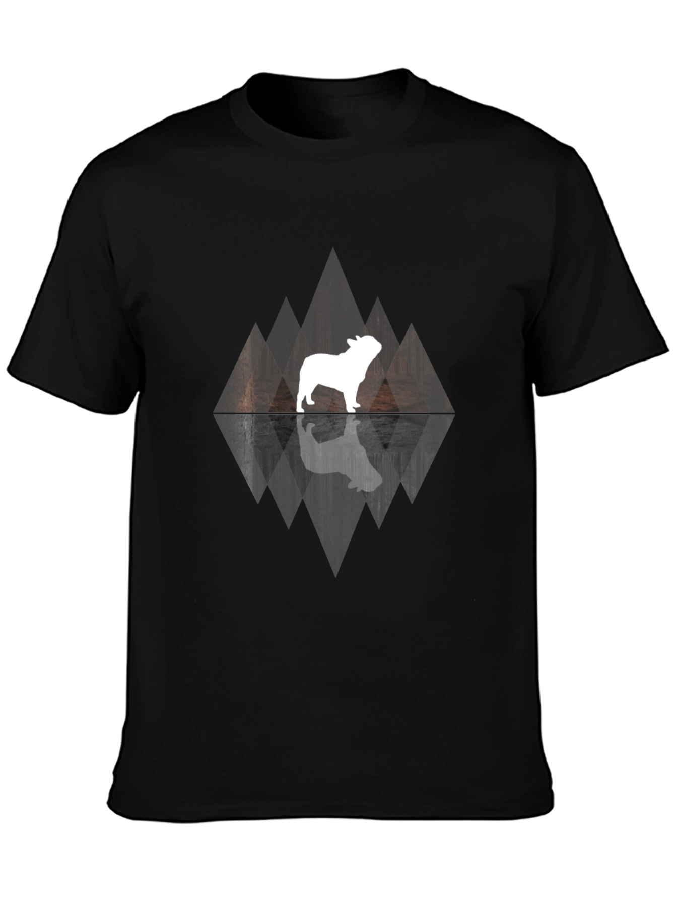 Dog Silhouette Graphic Print Black Tee