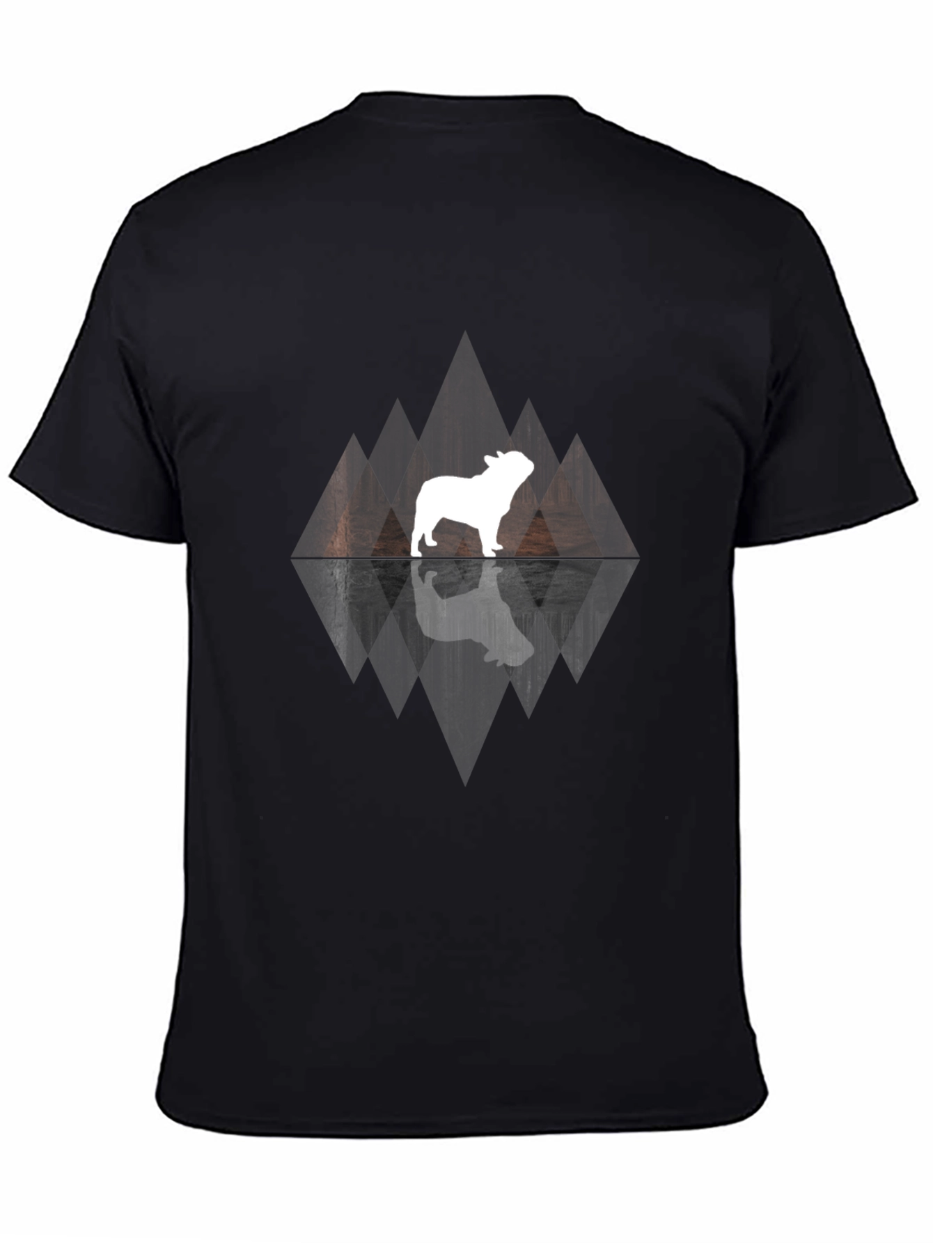 Dog Silhouette Graphic Print Black Tee