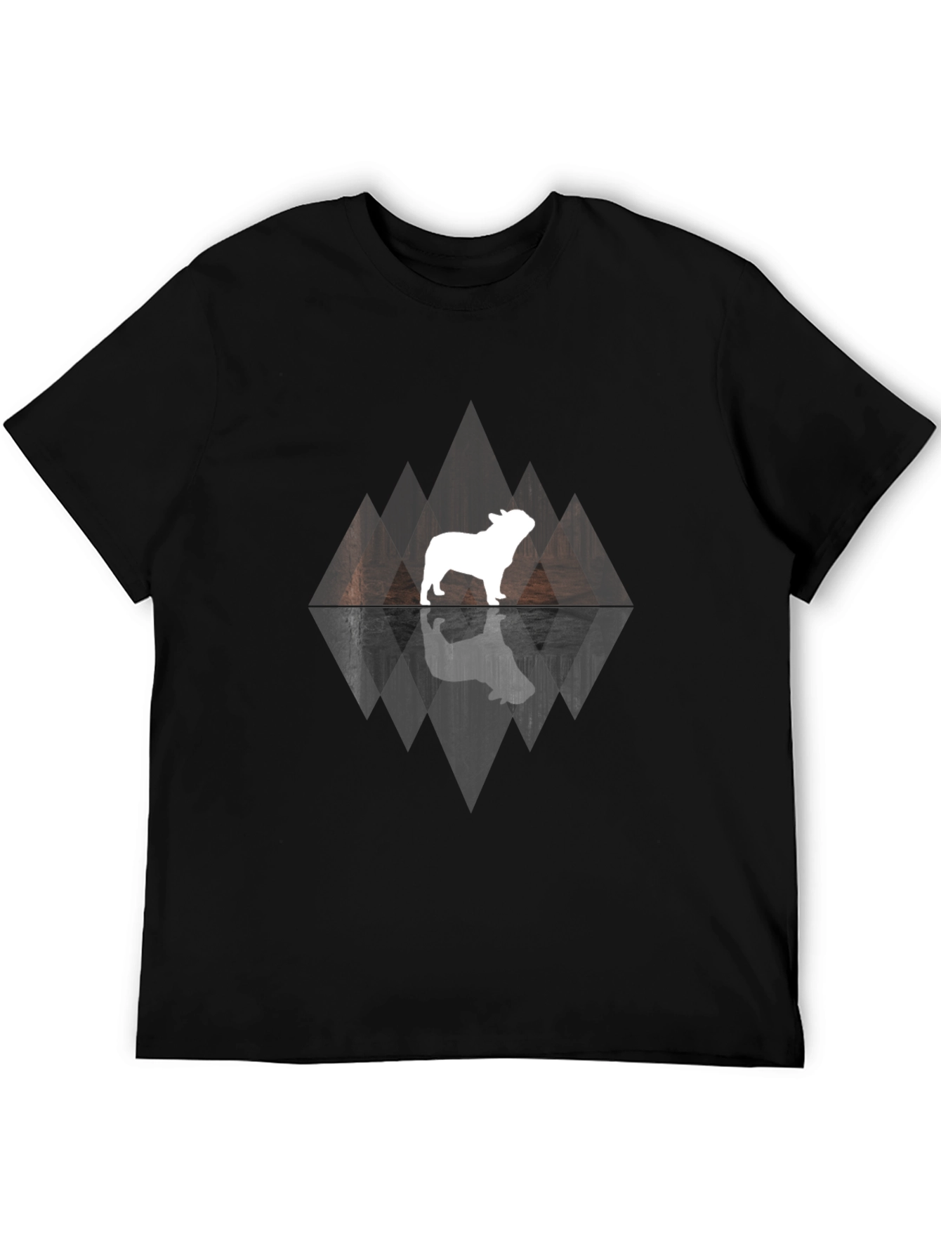 Dog Silhouette Graphic Print Black Tee