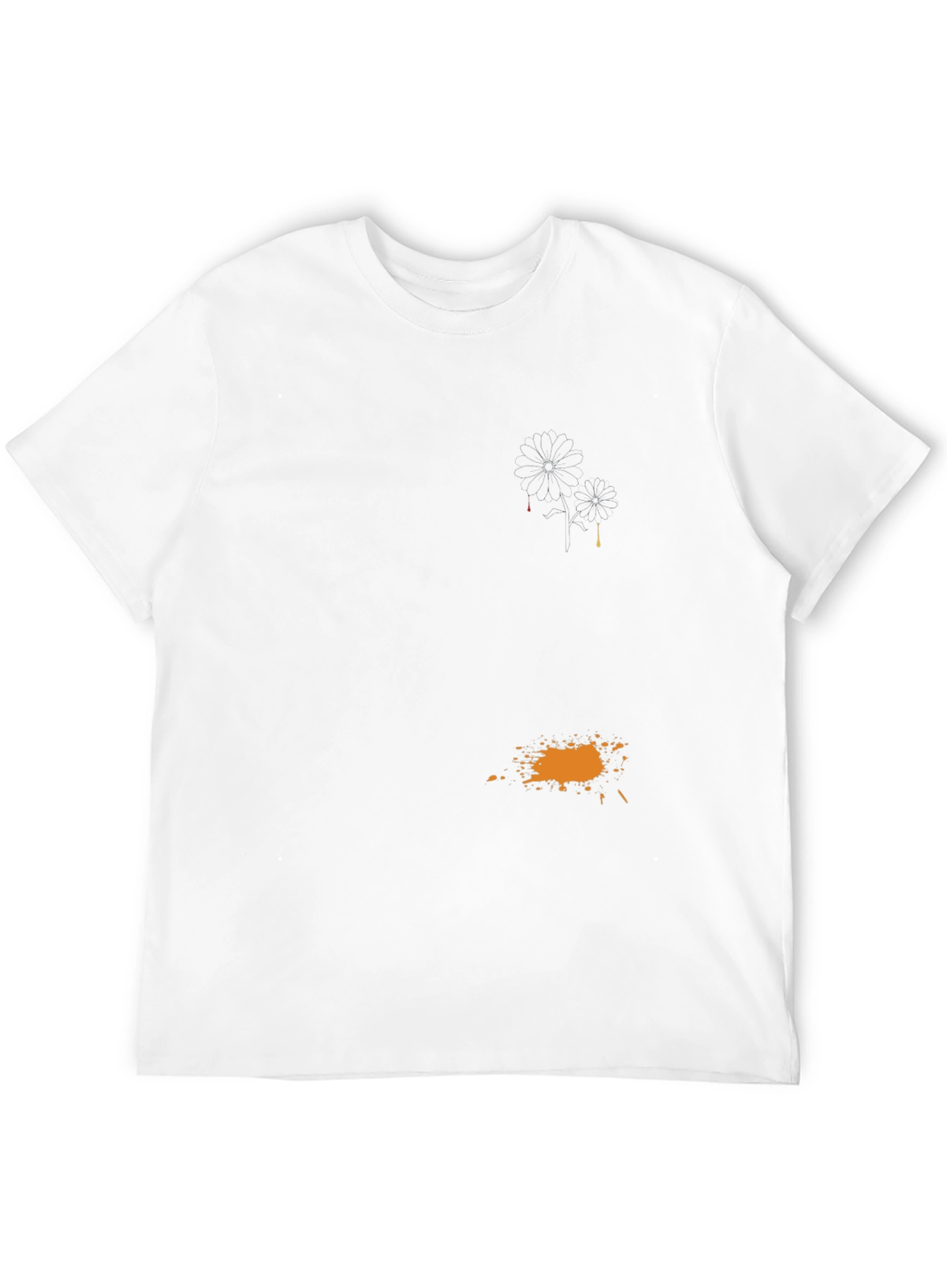Mens Black Casual T-Shirt with Graphic Detail