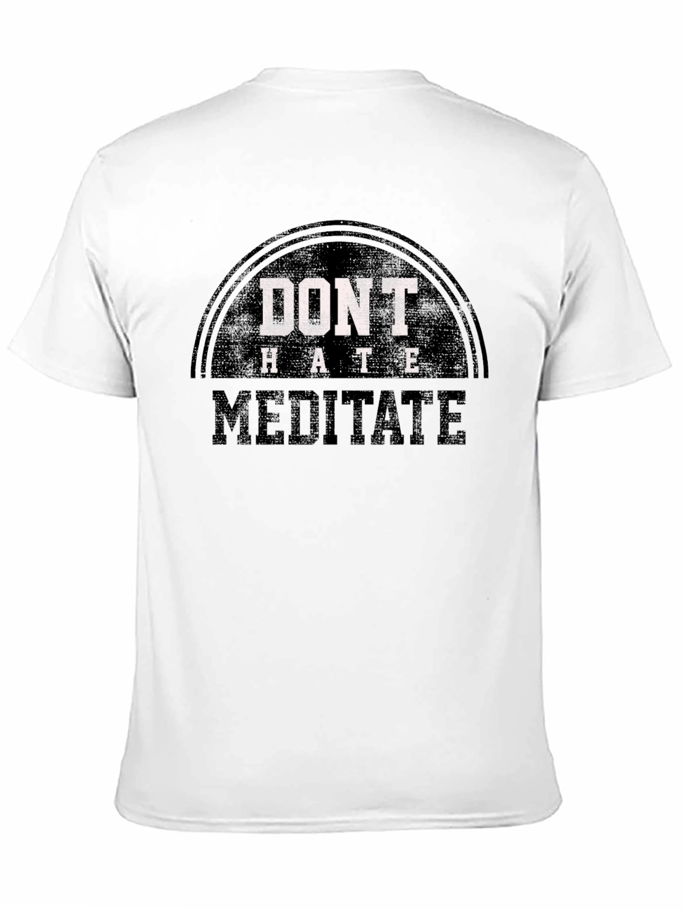 Dont Hate Meditate Graphic Tee - Casual Black T-Shirt