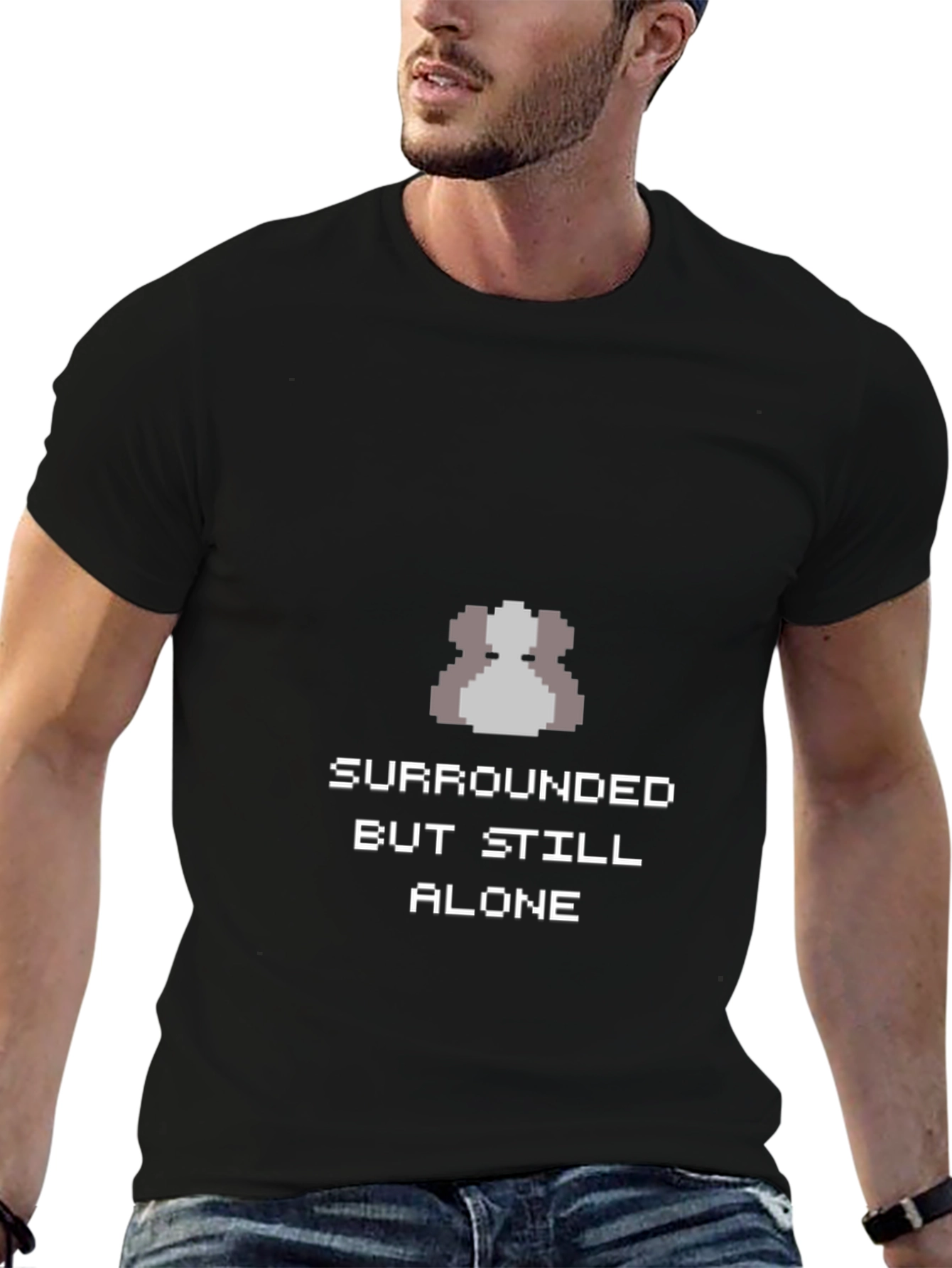 Surrounded but Still Alone Pixel Art T-Shirt