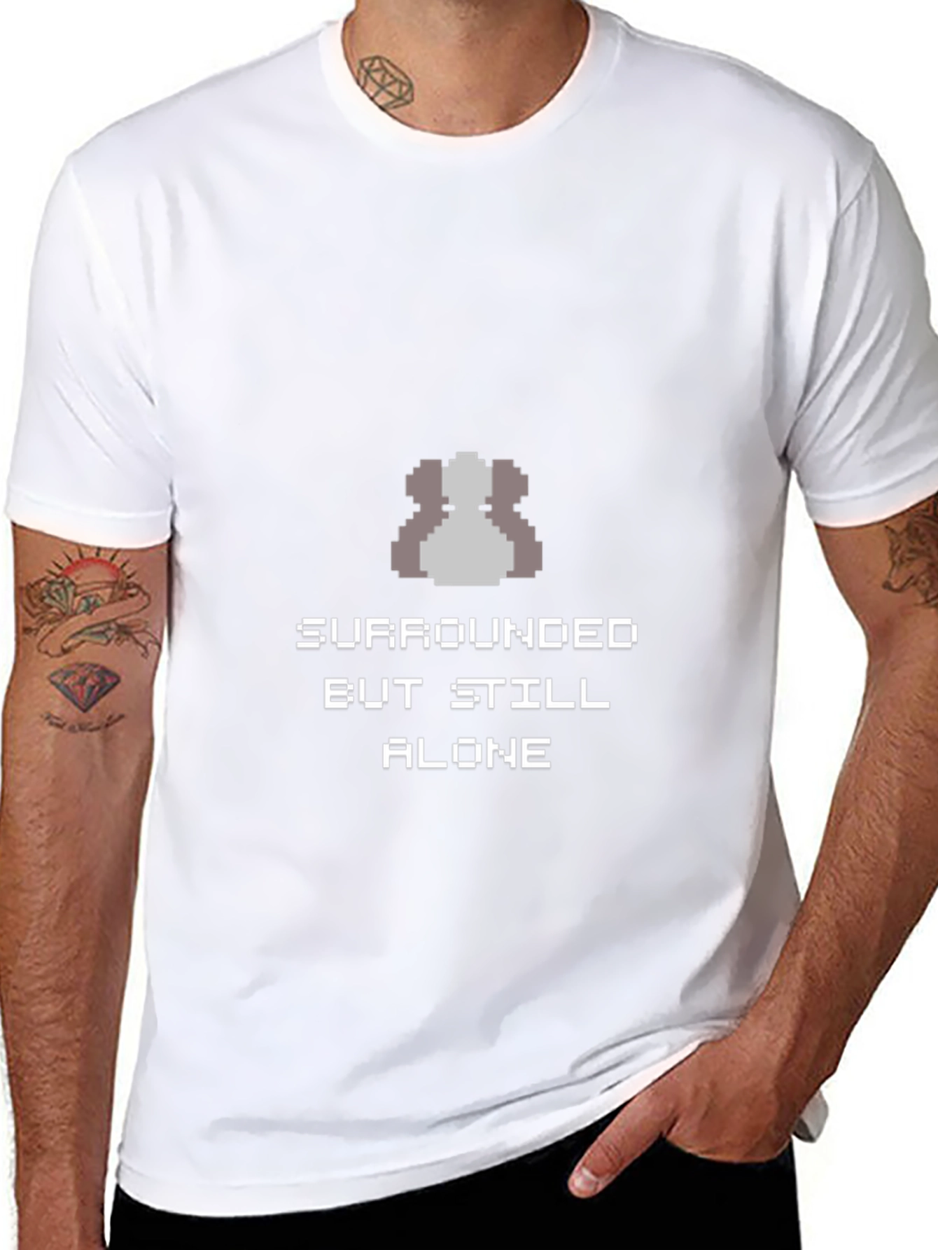 Surrounded but Still Alone Pixel Art T-Shirt