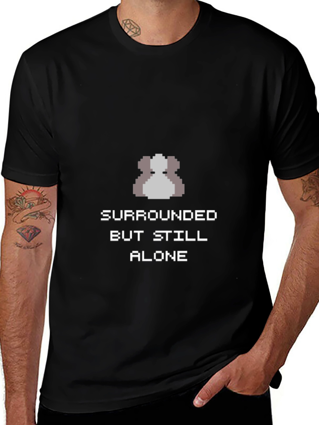 Surrounded but Still Alone Pixel Art T-Shirt