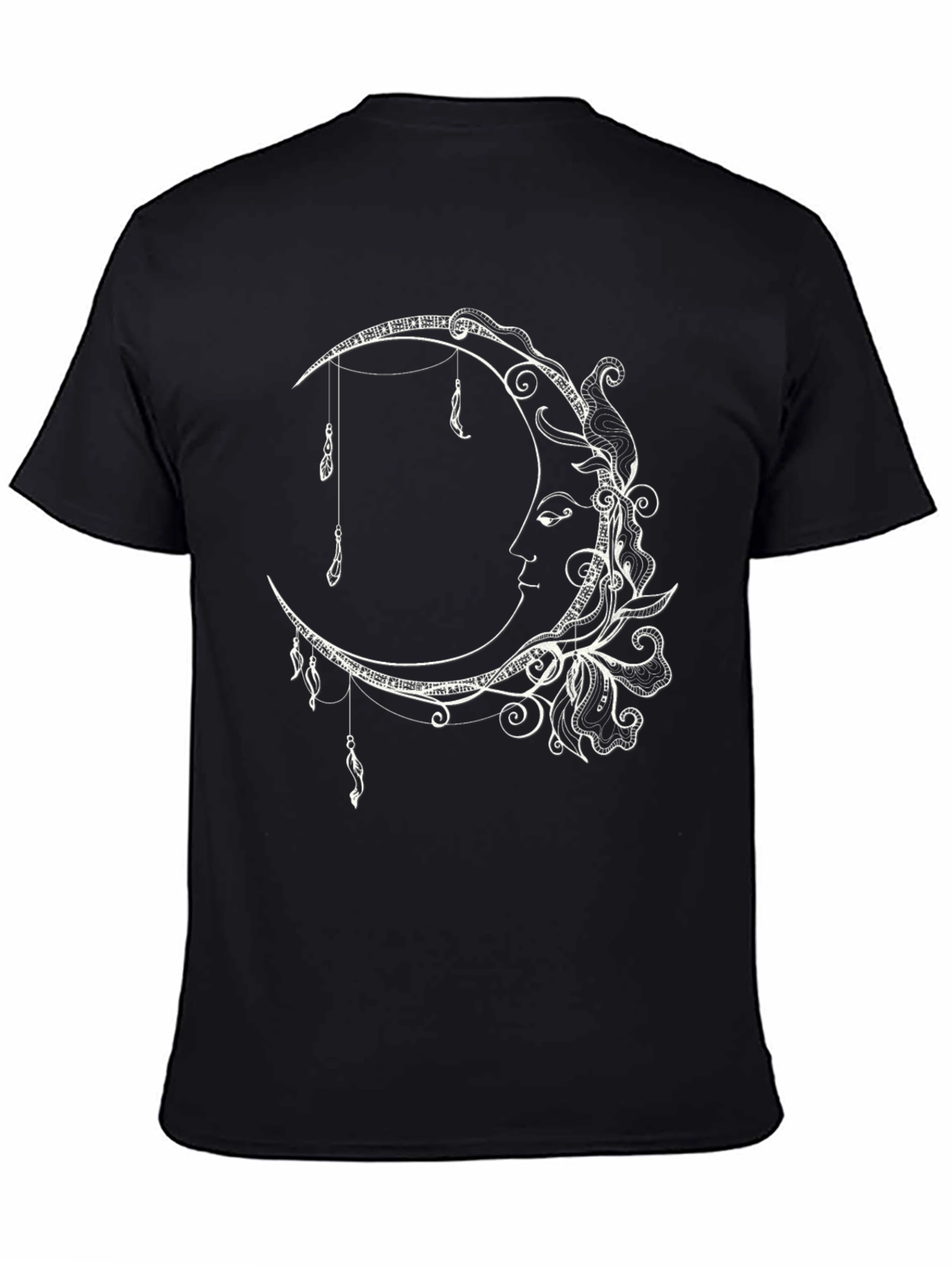 Celestial Moon T-Shirt - Artistic Crescent Moon Design