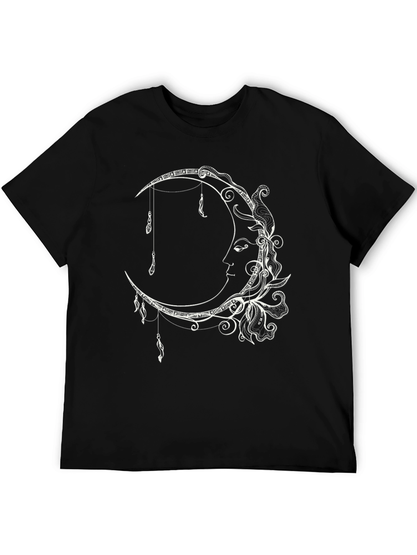 Celestial Moon T-Shirt - Artistic Crescent Moon Design
