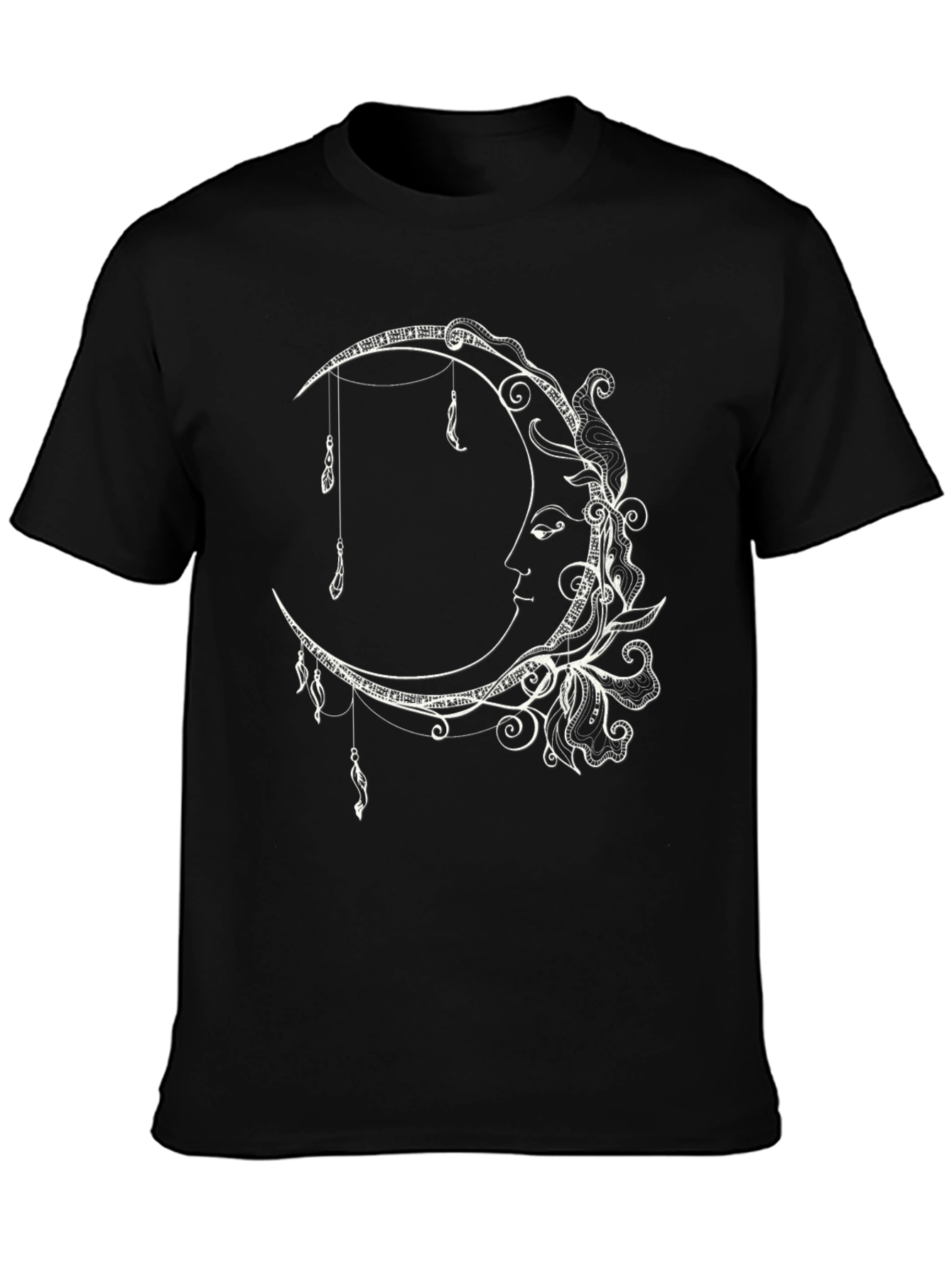 Celestial Moon T-Shirt - Artistic Crescent Moon Design