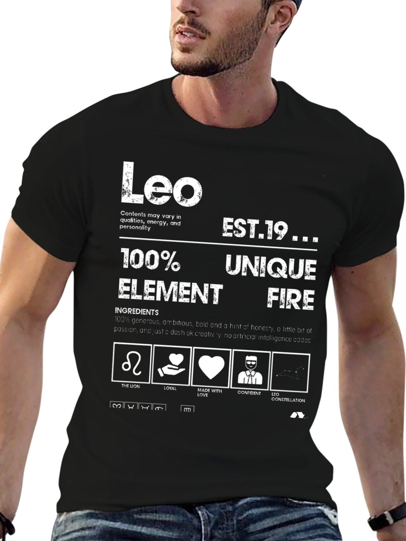 Leo Zodiac Element Fire Graphic T-Shirt