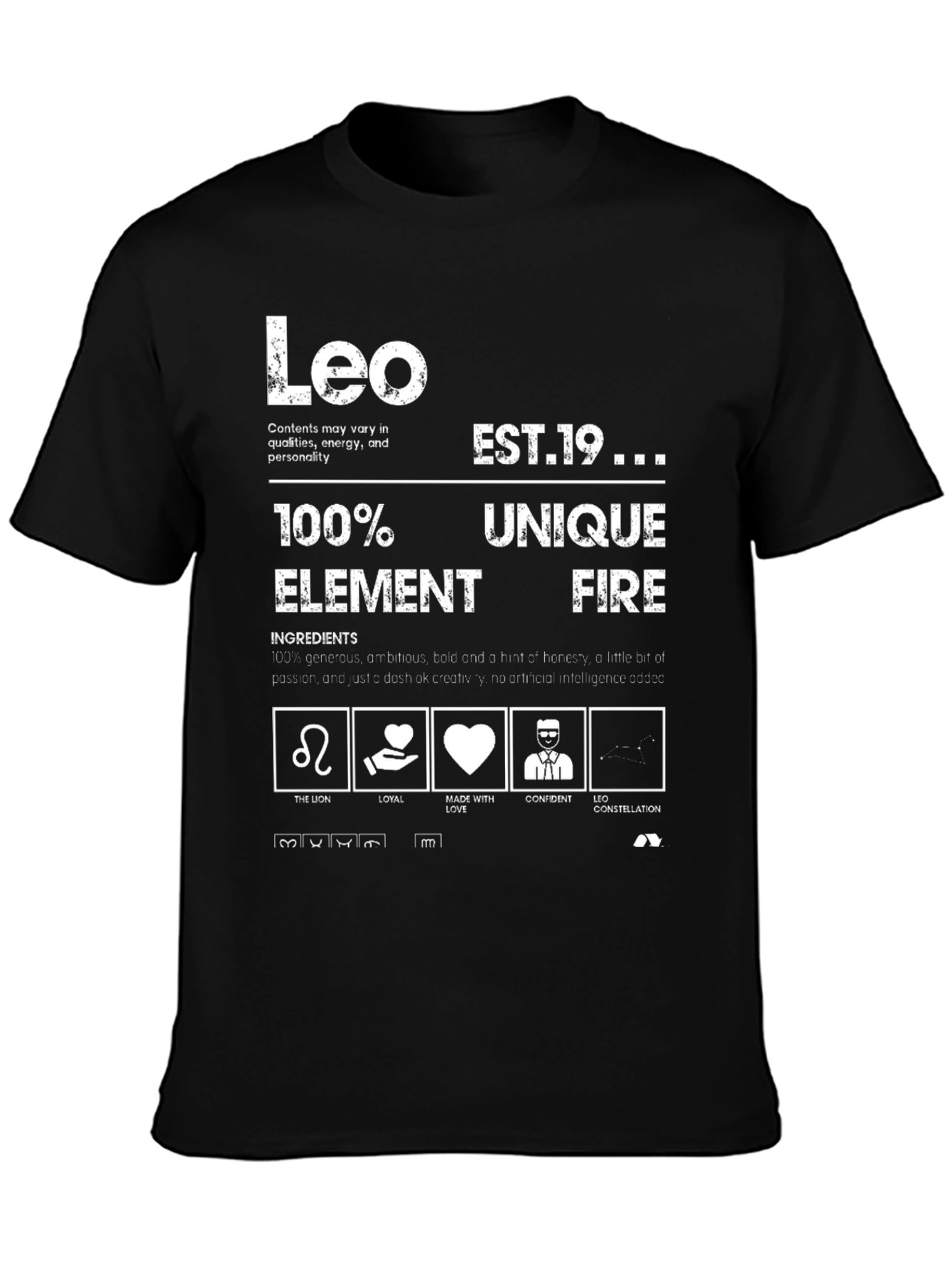 Leo Zodiac Element Fire Graphic T-Shirt