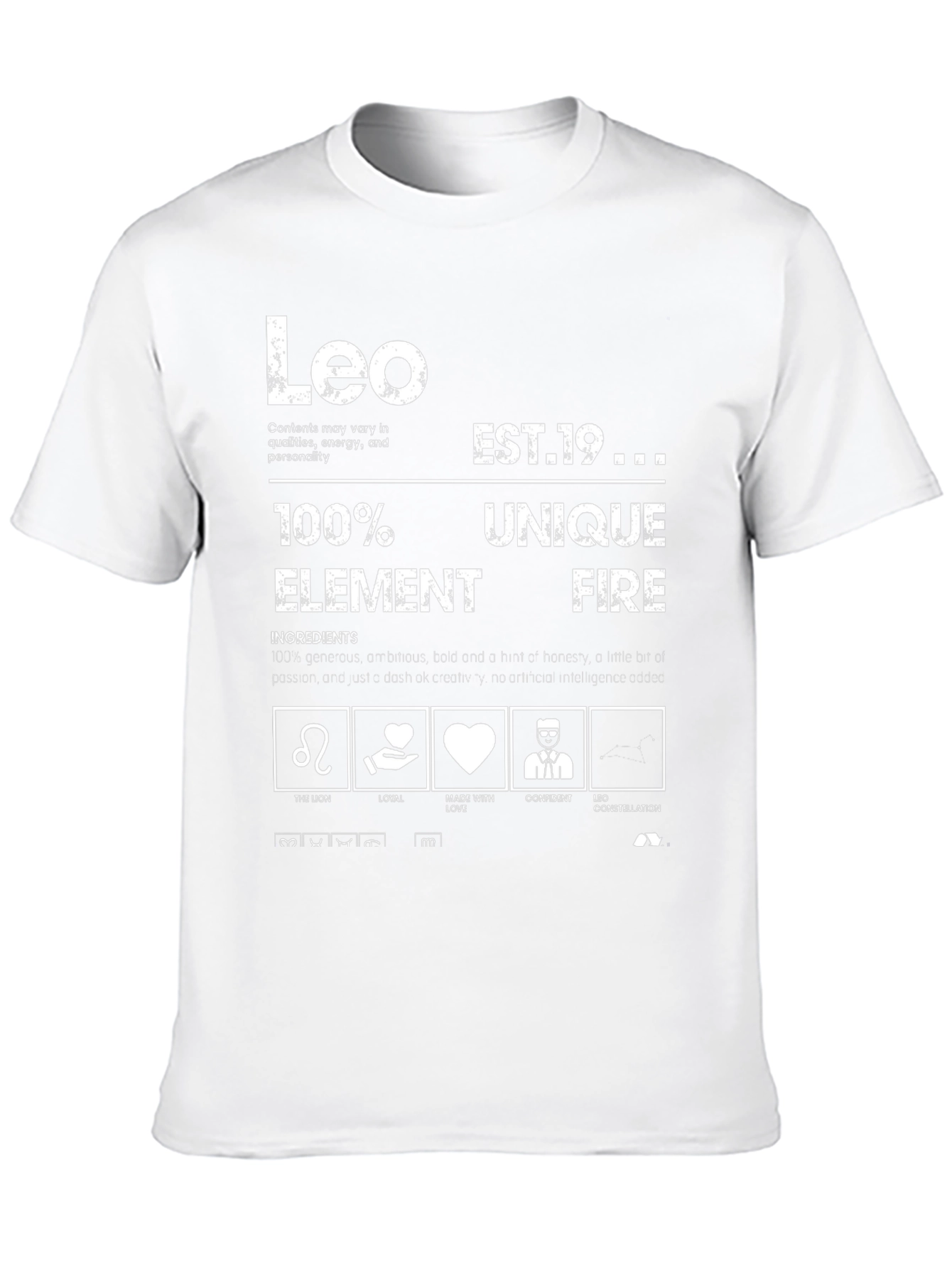 Leo Zodiac Element Fire Graphic T-Shirt