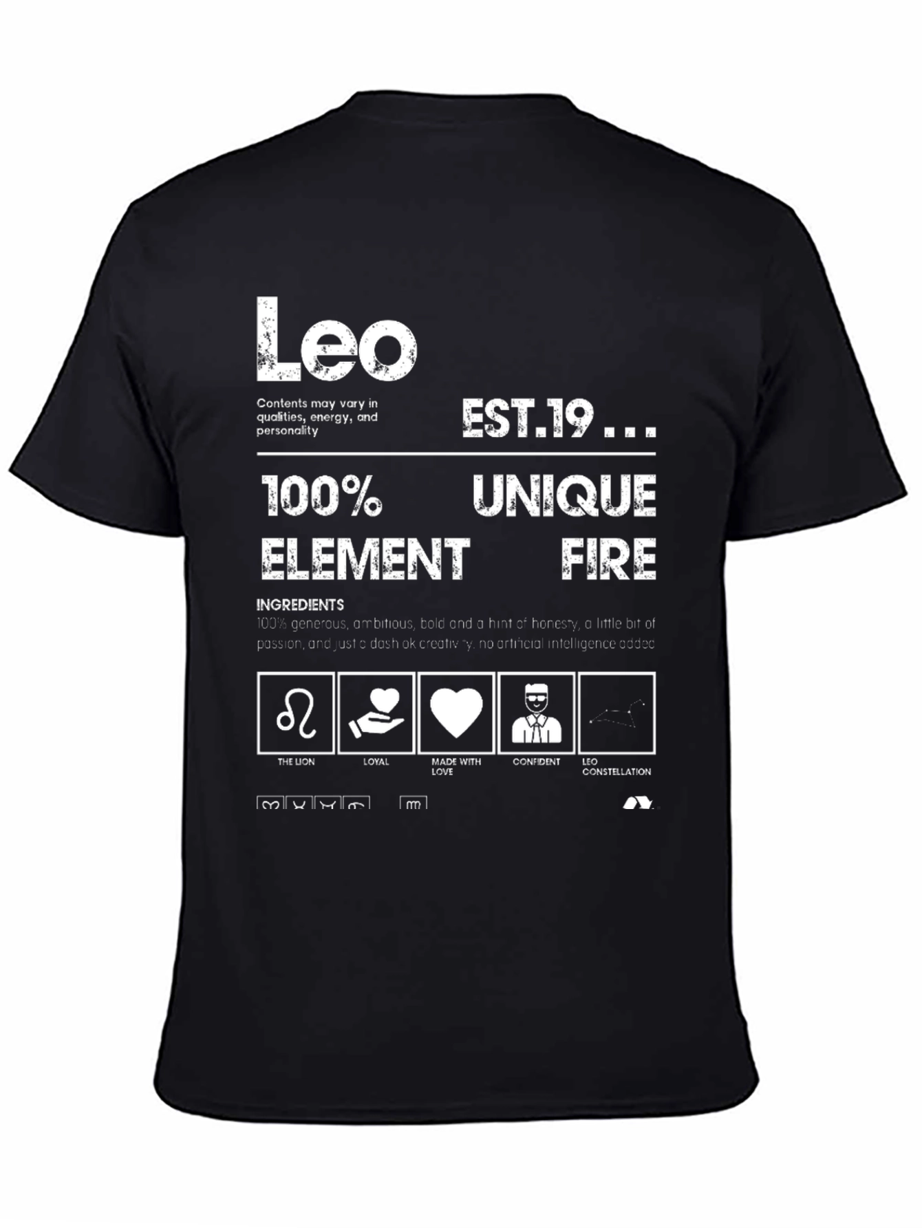Leo Zodiac Element Fire Graphic T-Shirt