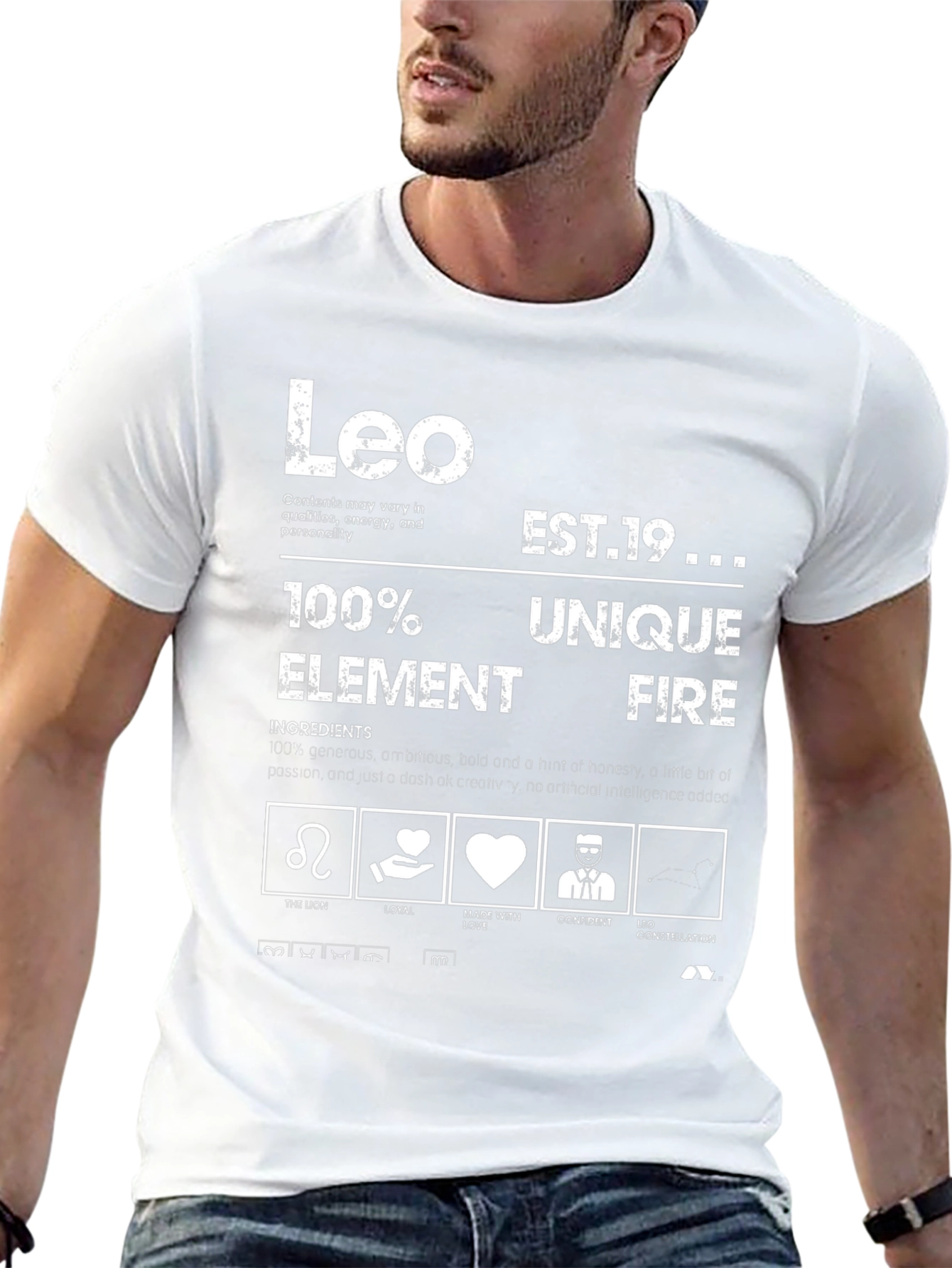Leo Zodiac Element Fire Graphic T-Shirt