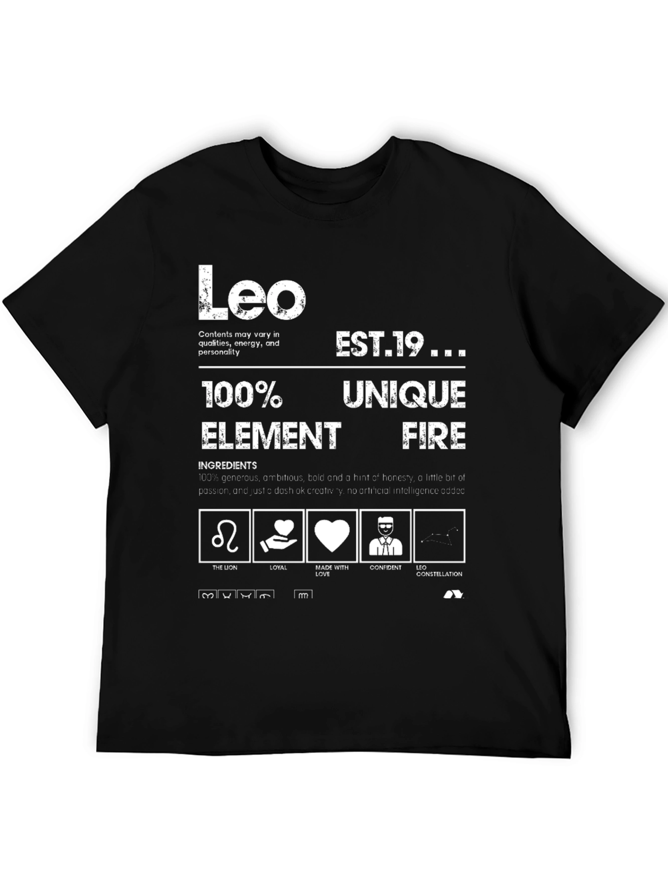 Leo Zodiac Element Fire Graphic T-Shirt