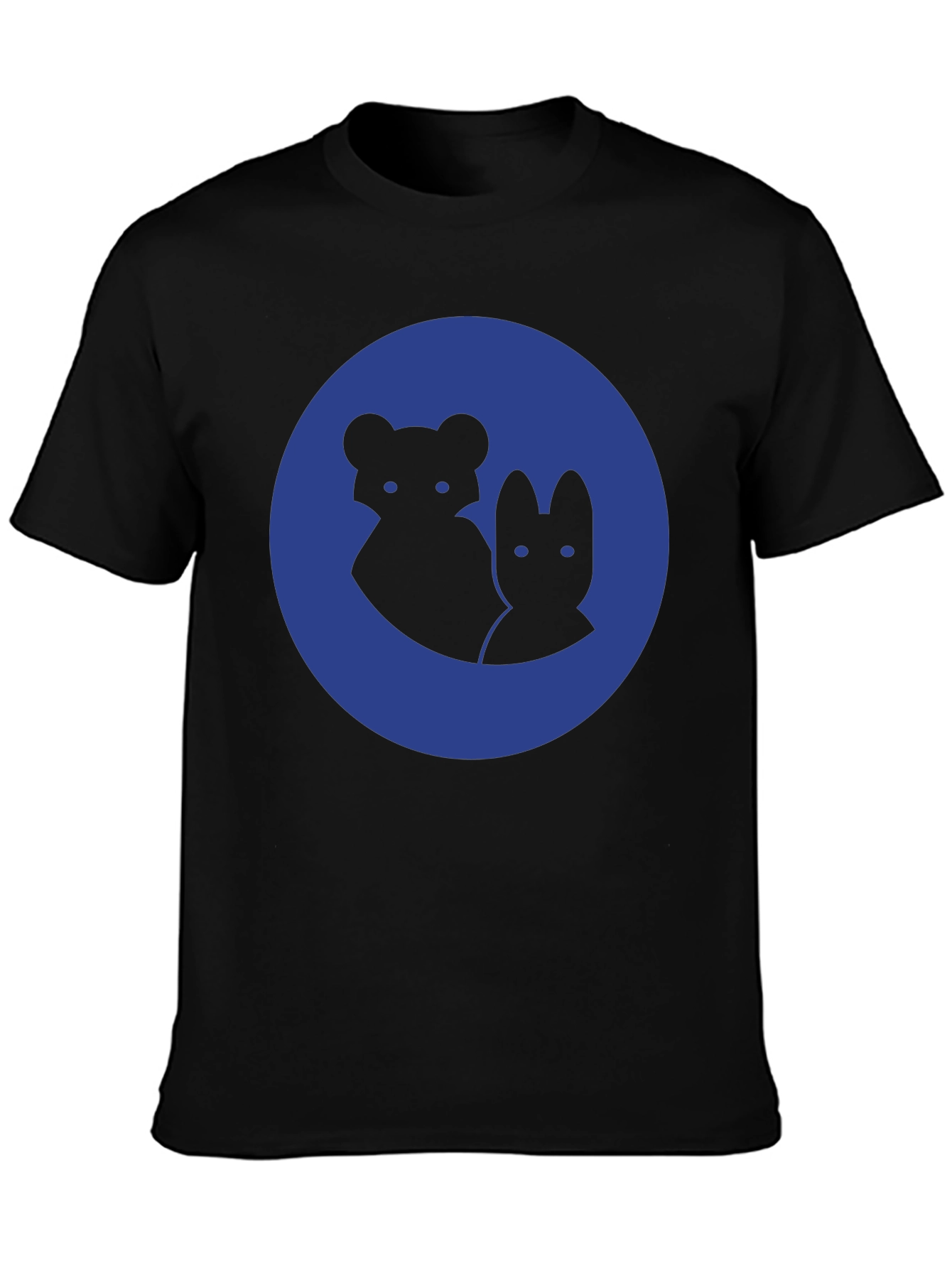 Blue Circle Animal Graphic T-Shirt