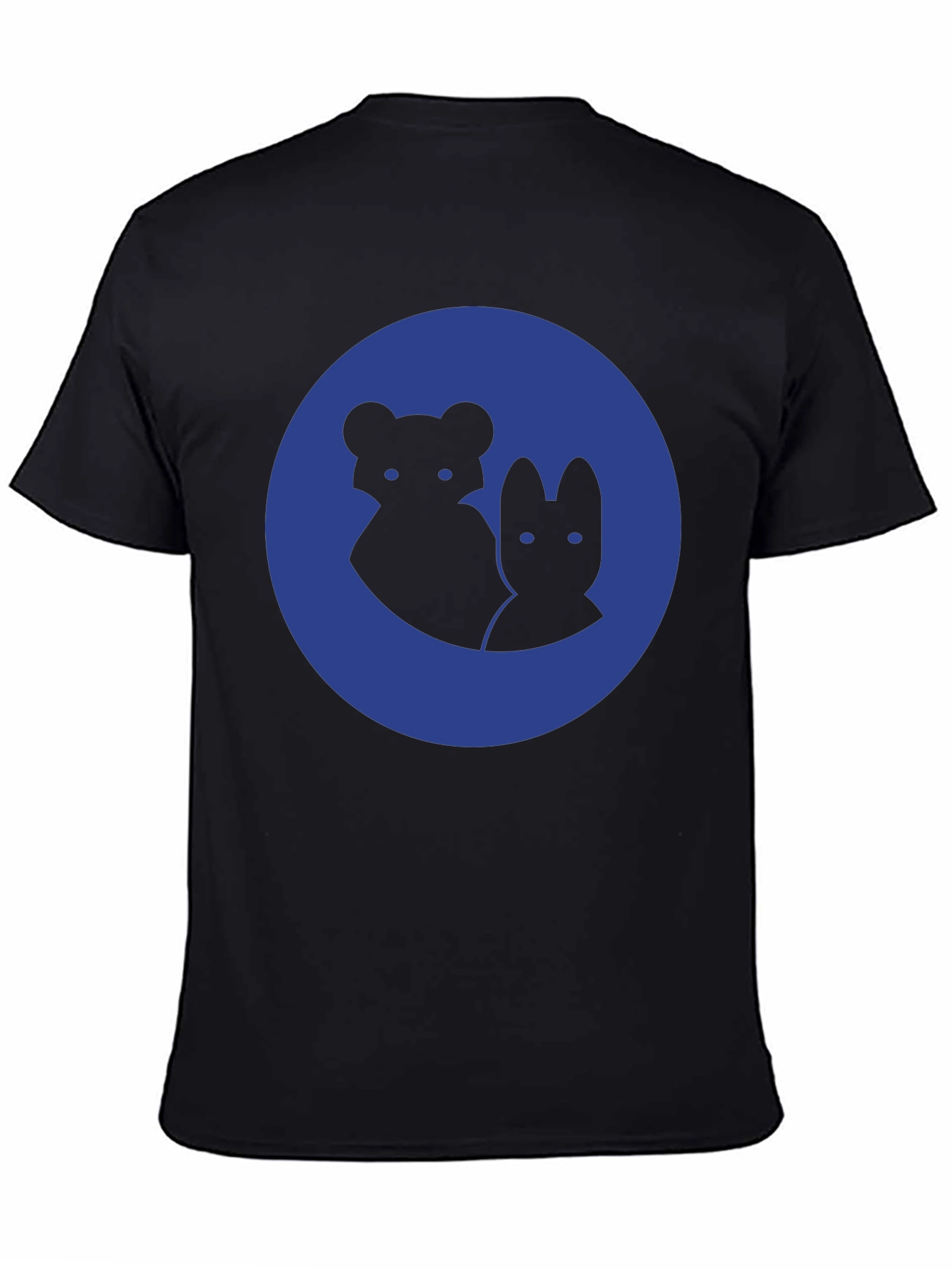 Blue Circle Animal Graphic T-Shirt
