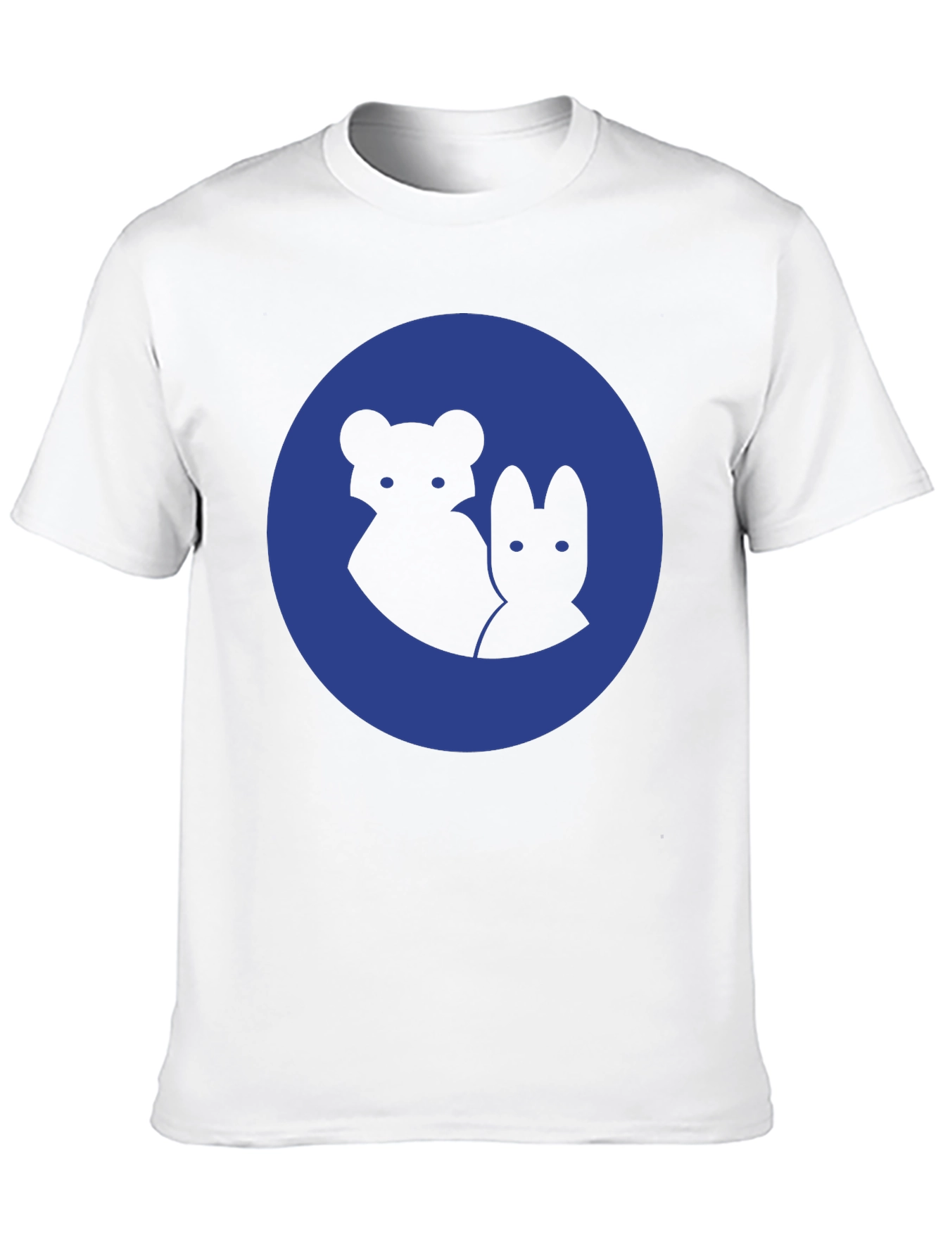 Blue Circle Animal Graphic T-Shirt