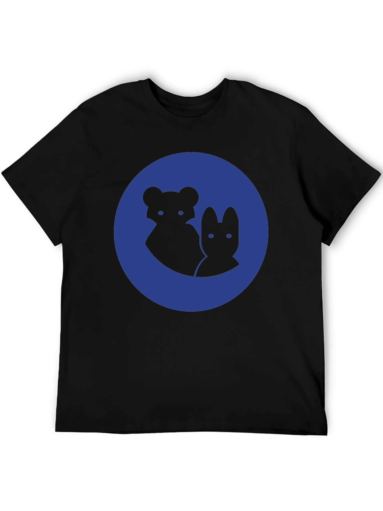 Blue Circle Animal Graphic T-Shirt