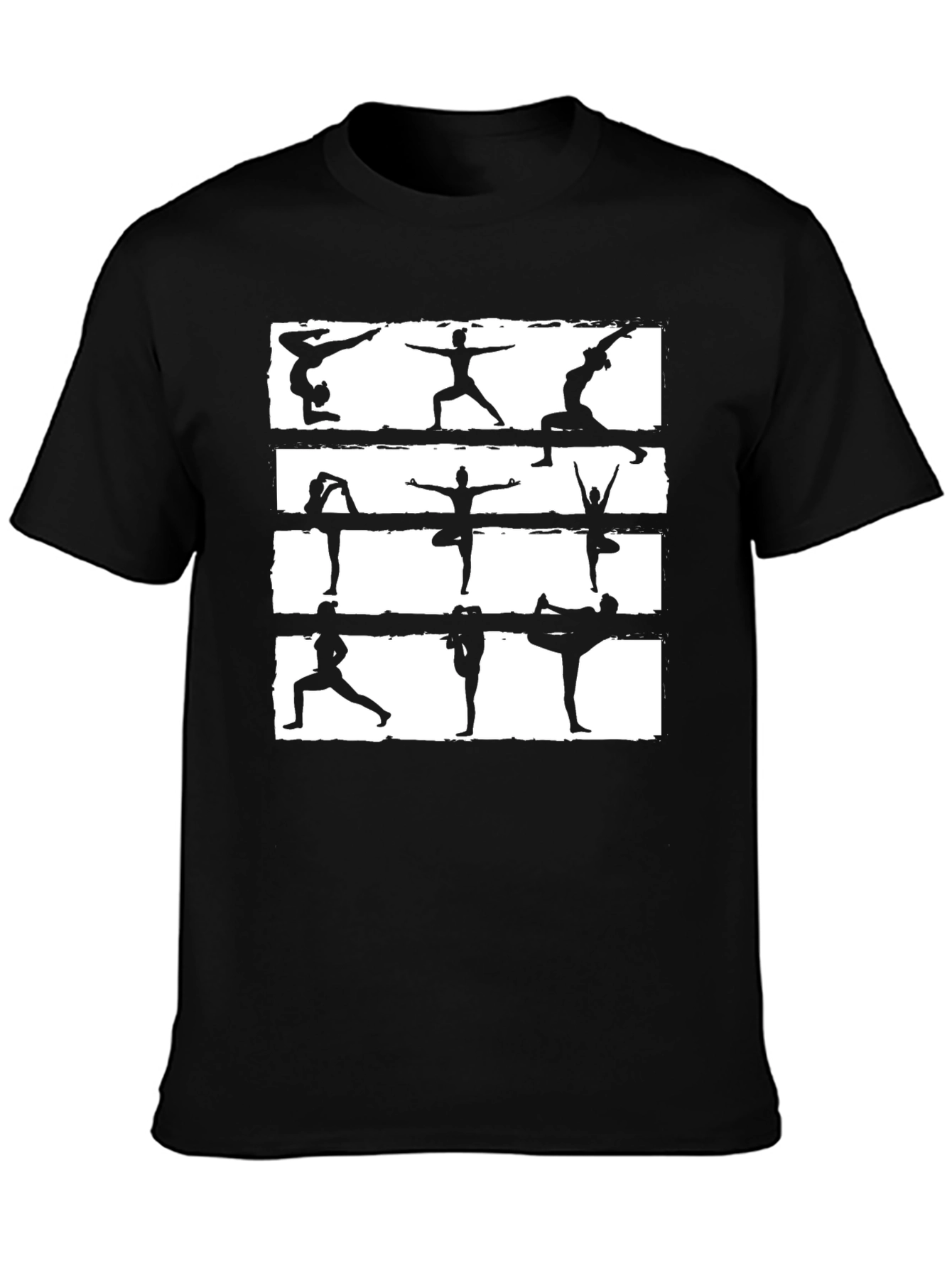 Yoga Pose Graphic Tee - Unisex Black Cotton T-Shirt