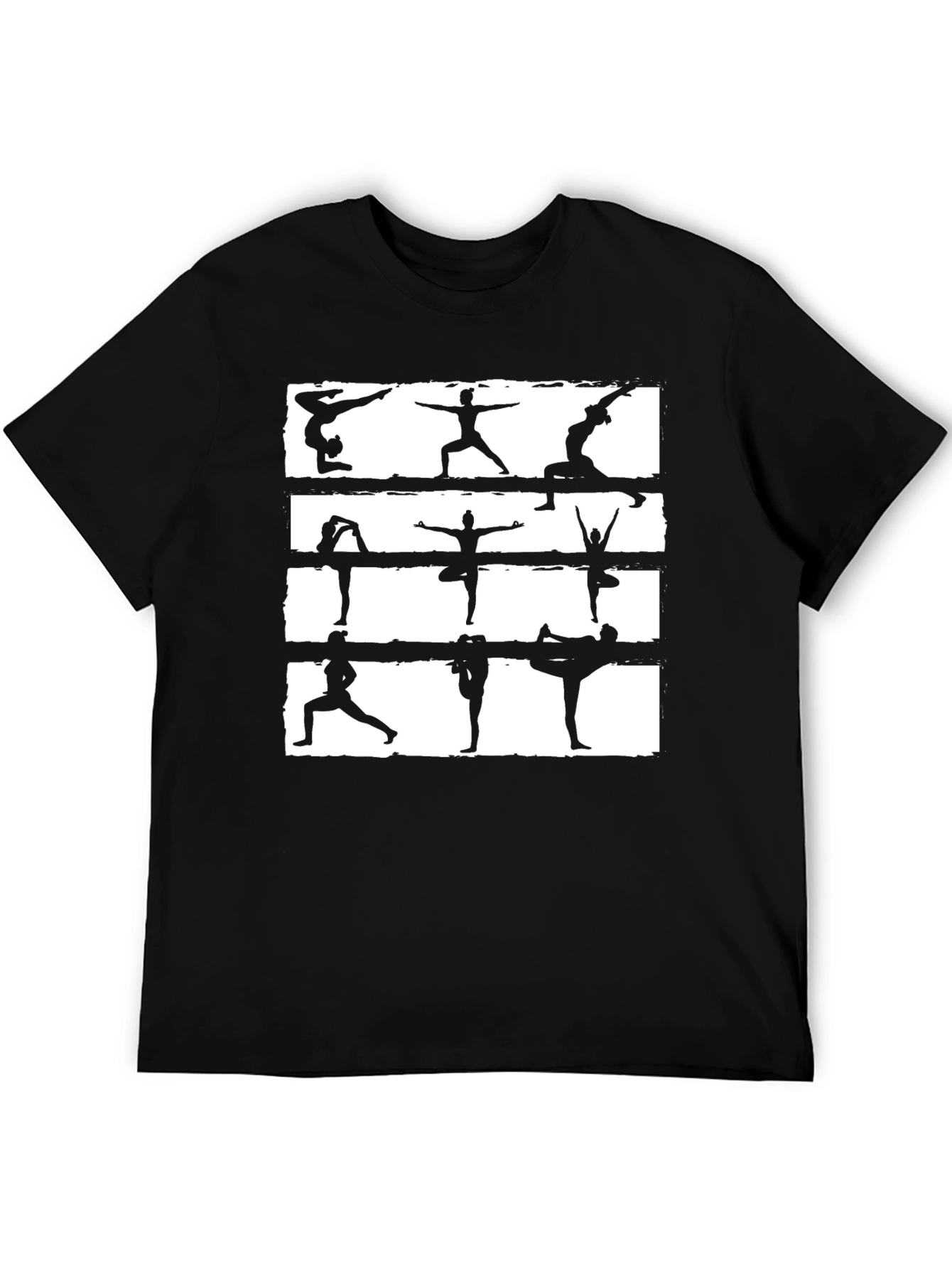 Yoga Pose Graphic Tee - Unisex Black Cotton T-Shirt