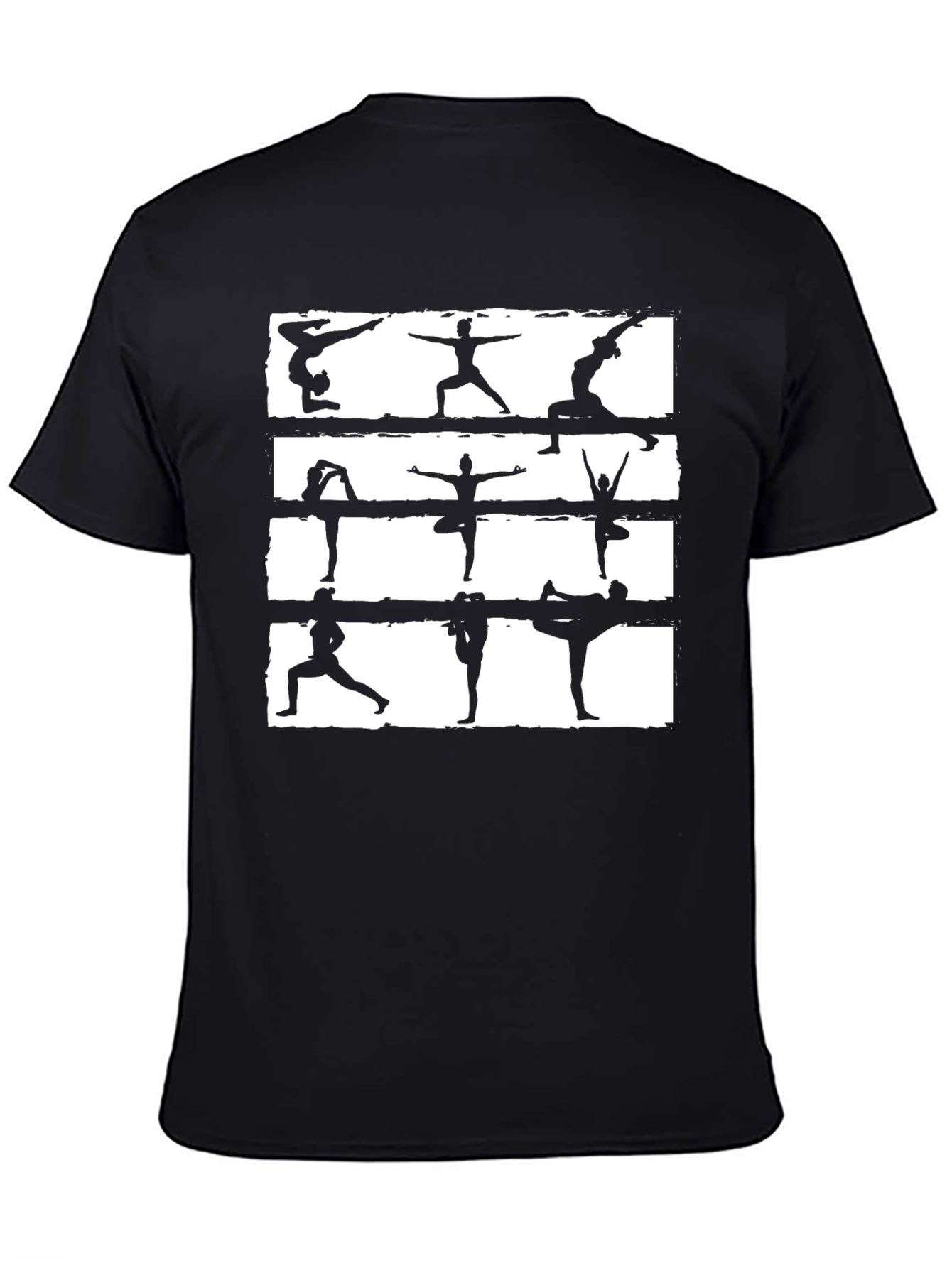 Yoga Pose Graphic Tee - Unisex Black Cotton T-Shirt