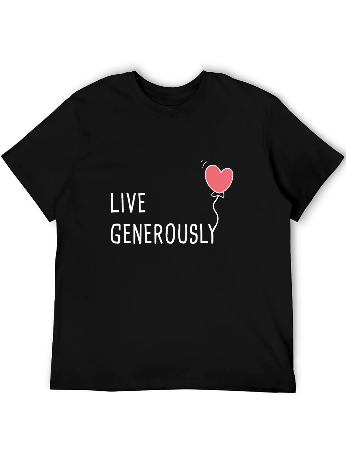 Live Generously T-Shirt - Heart Balloon Design