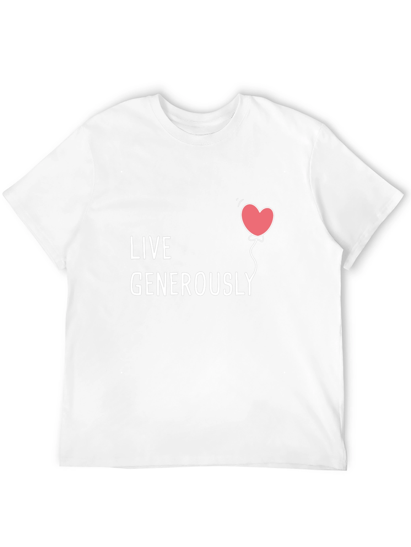 Live Generously T-Shirt - Heart Balloon Design