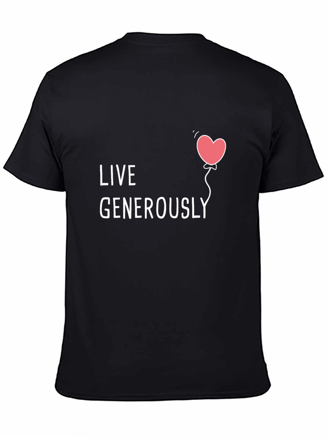 Live Generously T-Shirt - Heart Balloon Design