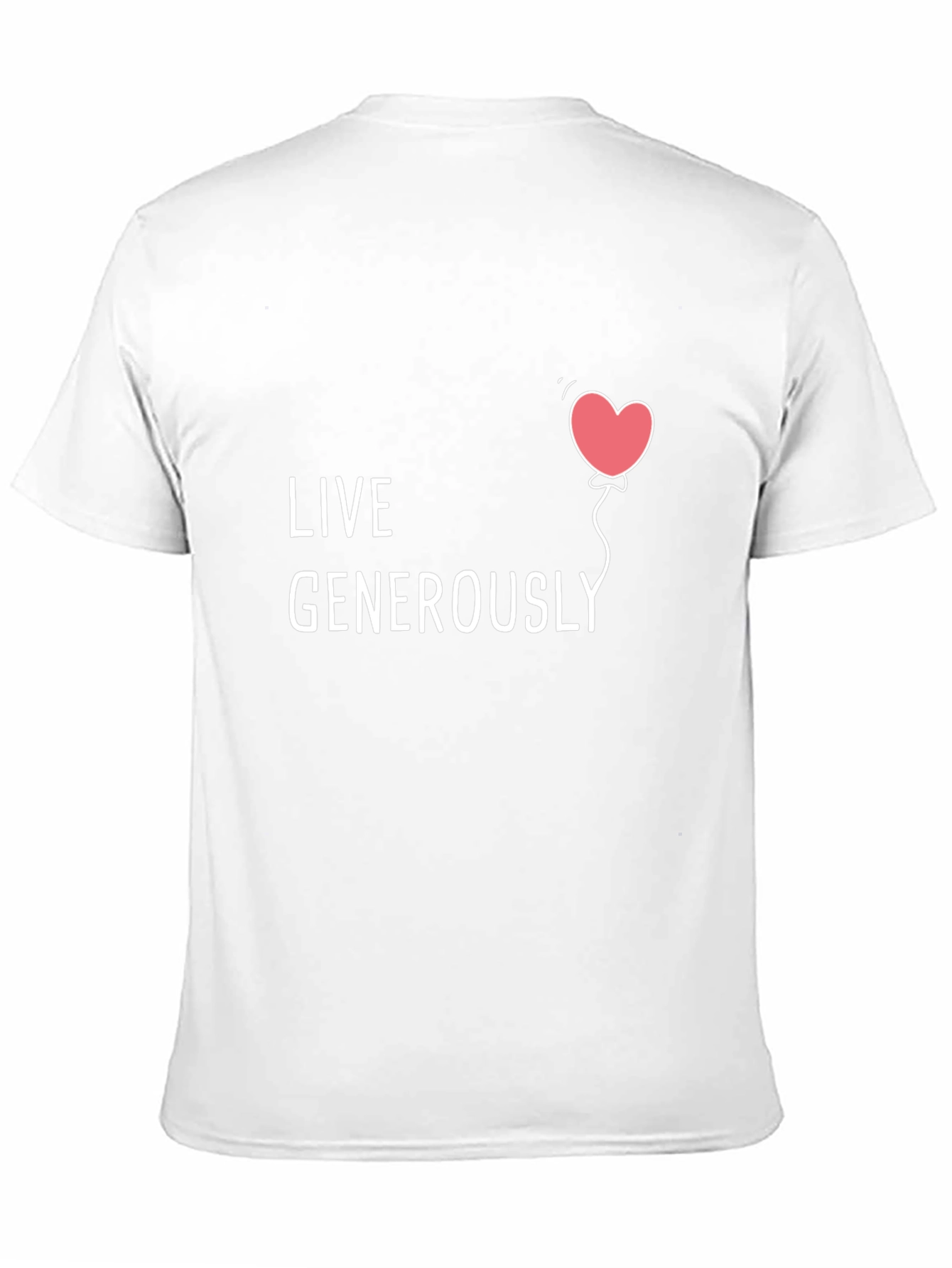 Live Generously T-Shirt - Heart Balloon Design