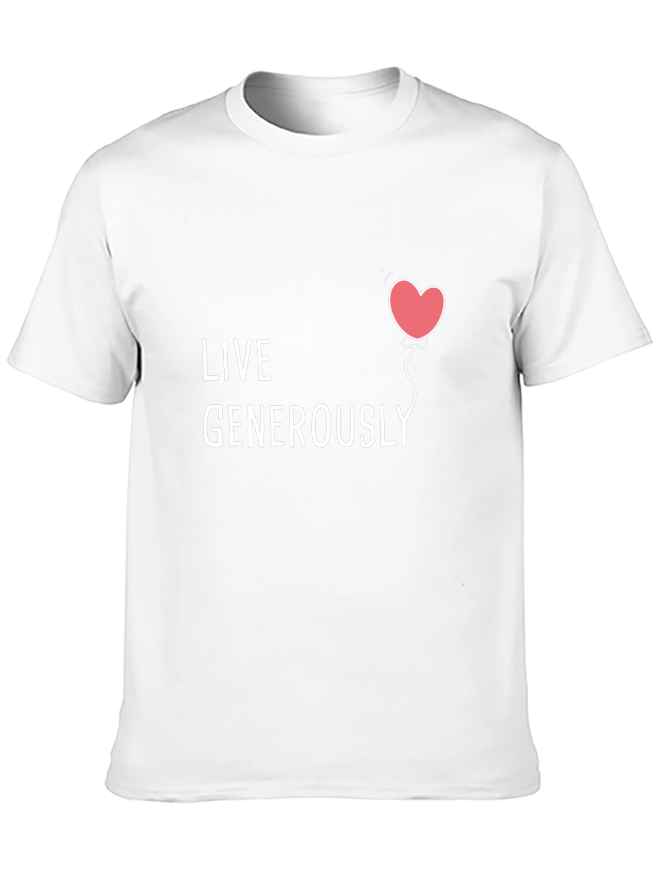 Live Generously T-Shirt - Heart Balloon Design