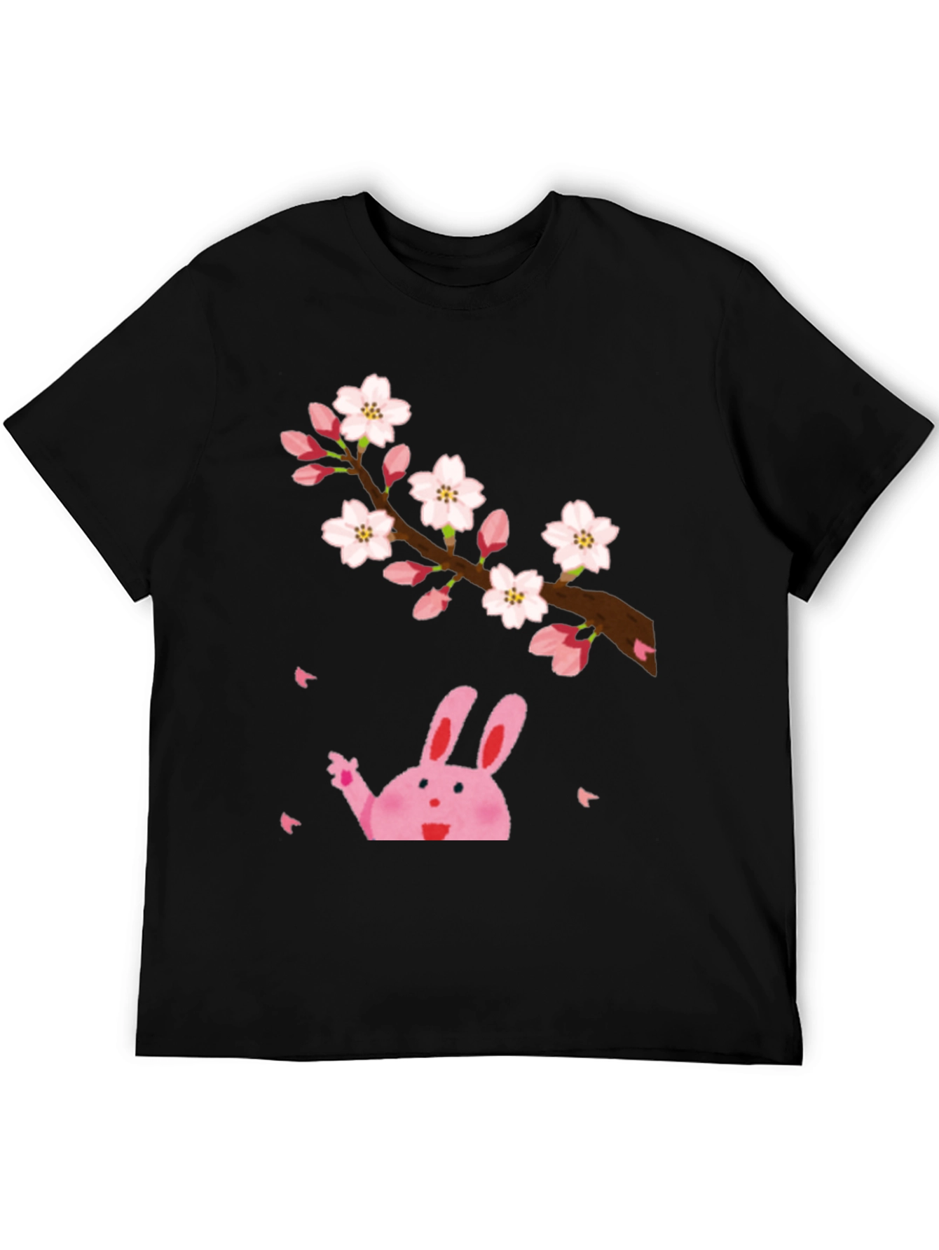 Sakura Bunny Black T-Shirt