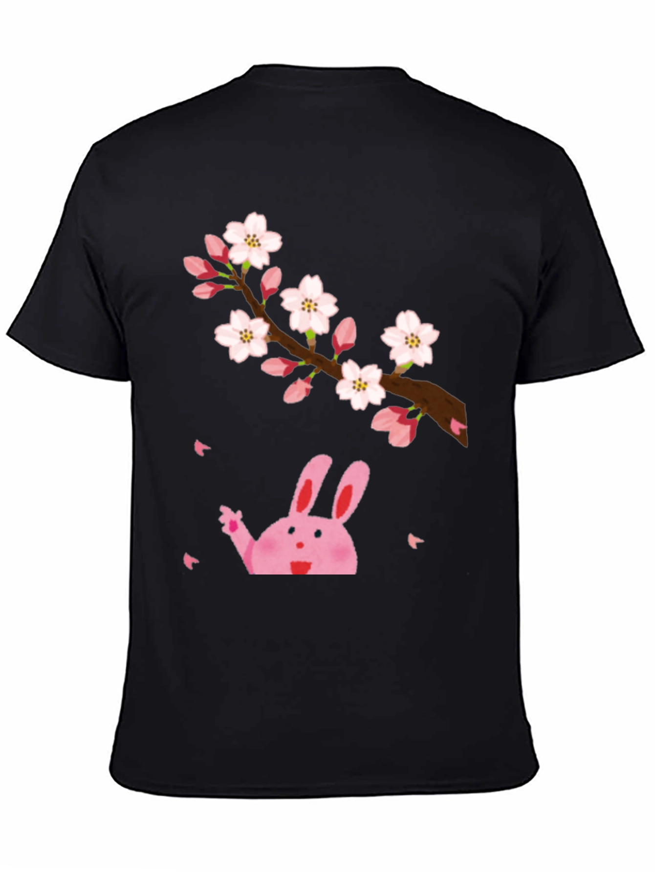Sakura Bunny Black T-Shirt