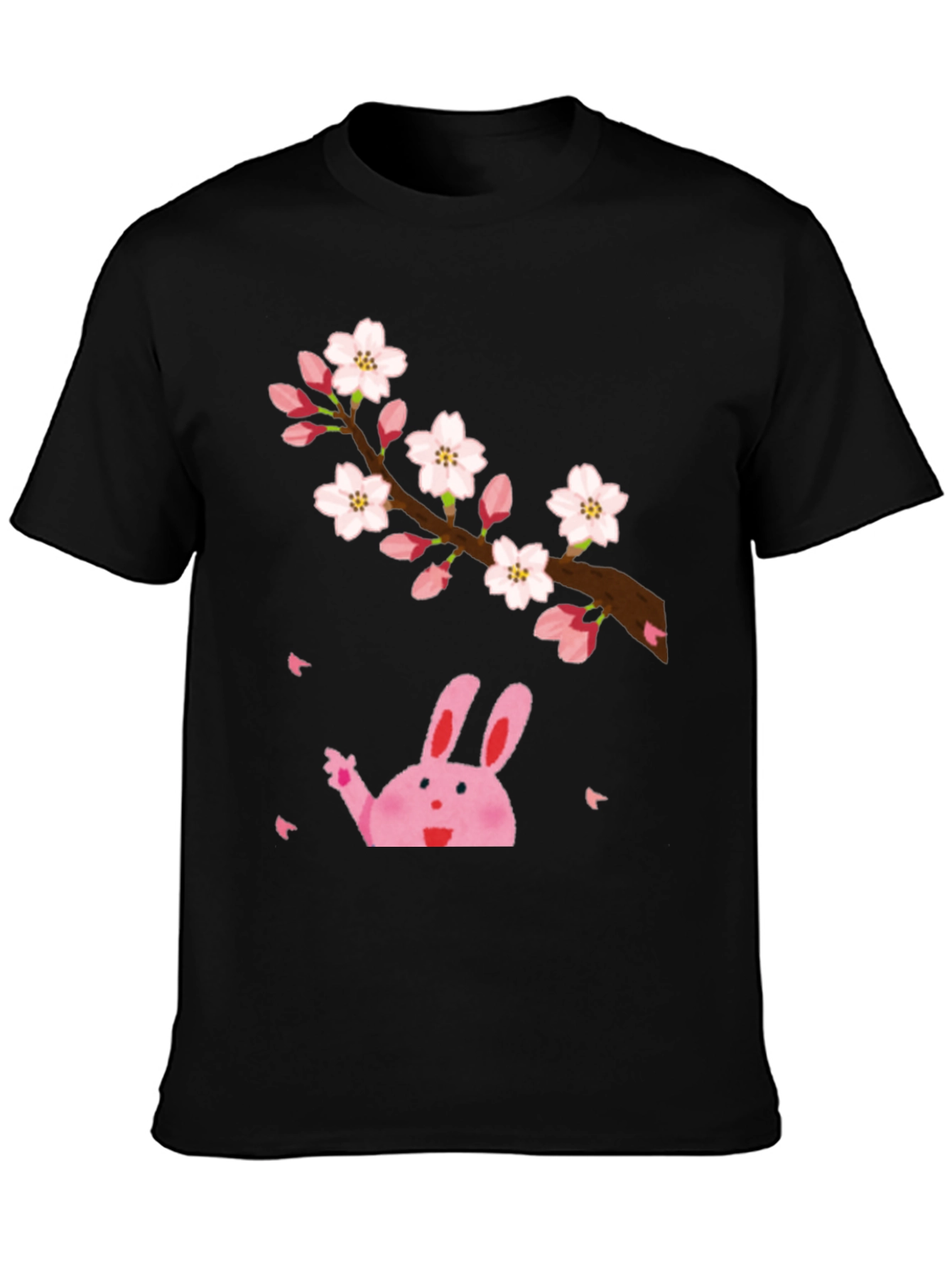 Sakura Bunny Black T-Shirt