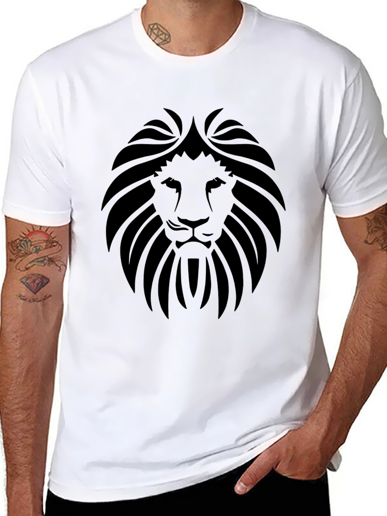 Black Lion Graphic Tee - Mens Fashion