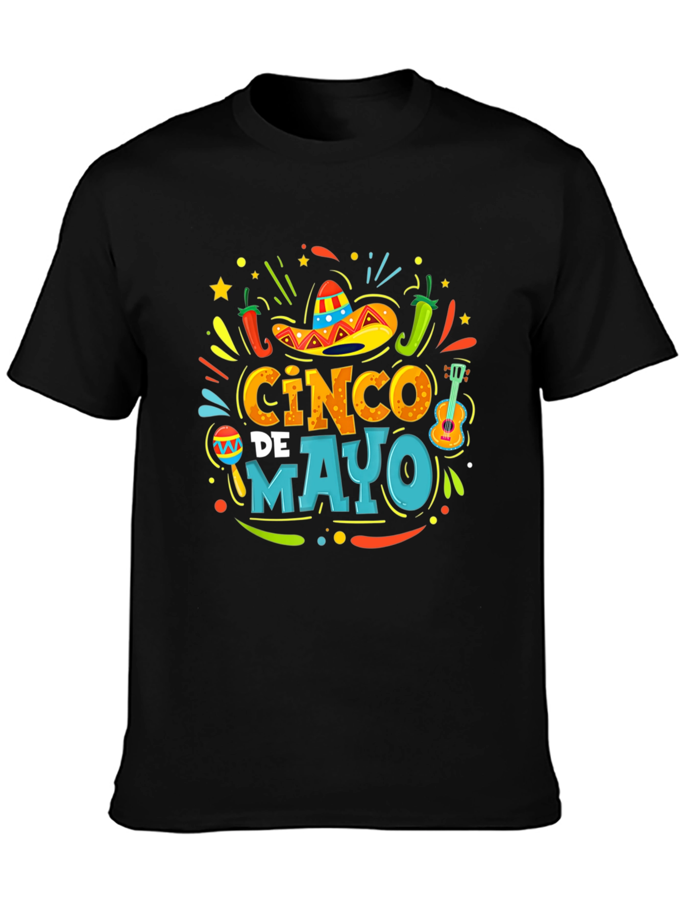Cinco de Mayo Fiesta T-Shirt - Black Graphic Tee