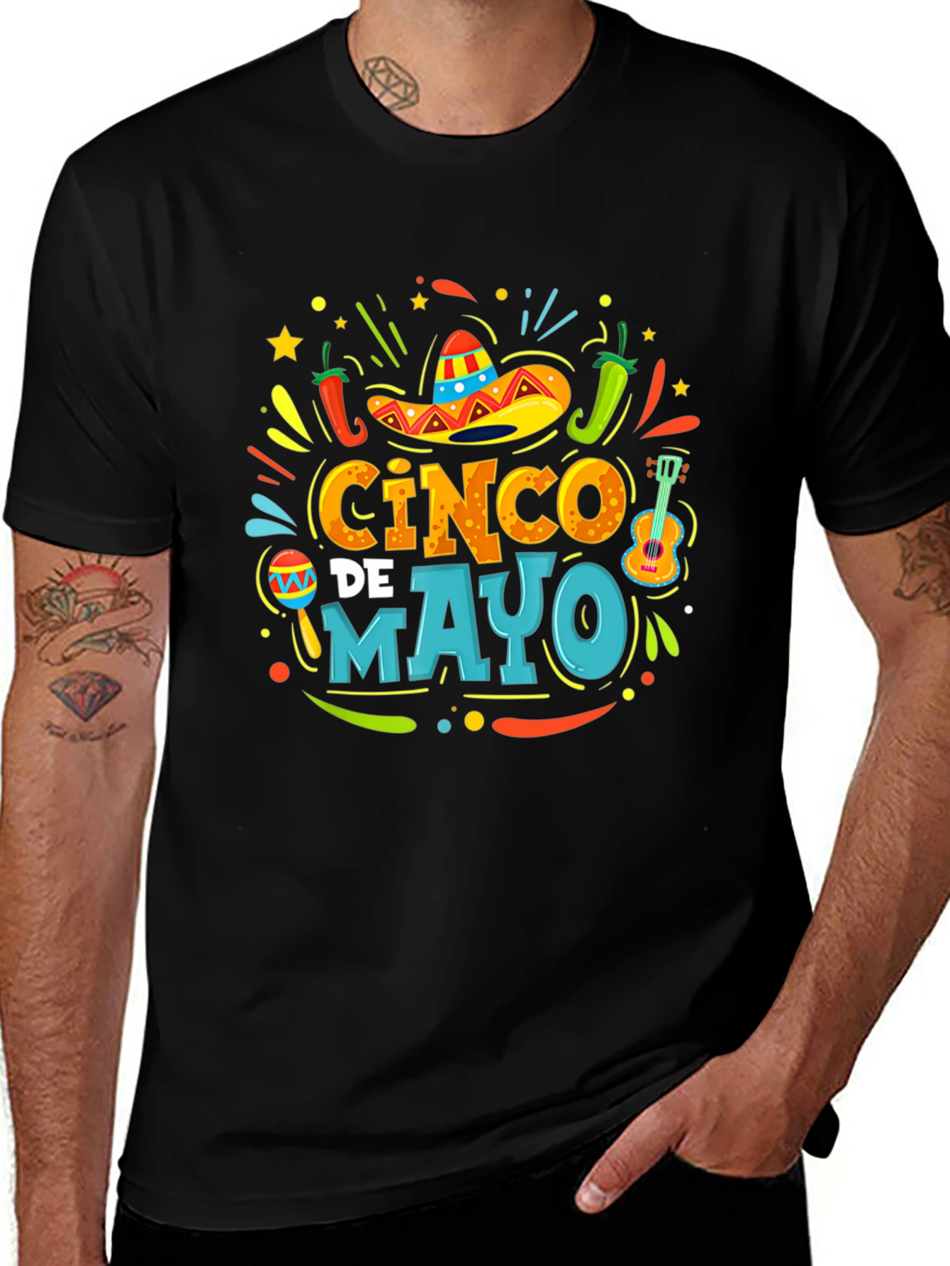 Cinco de Mayo Fiesta T-Shirt - Black Graphic Tee