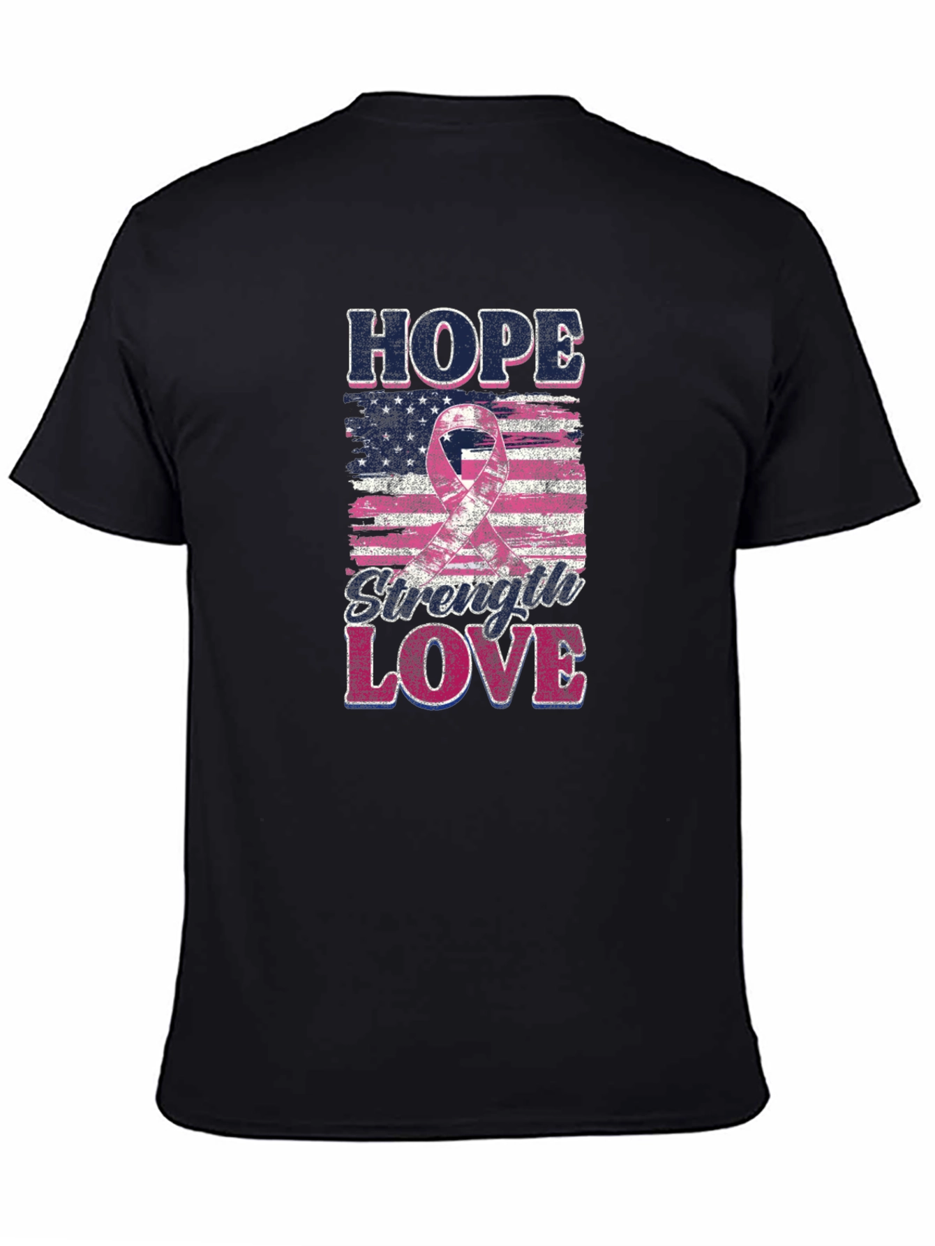 Hope Strength Love Breast Cancer Awareness T-Shirt