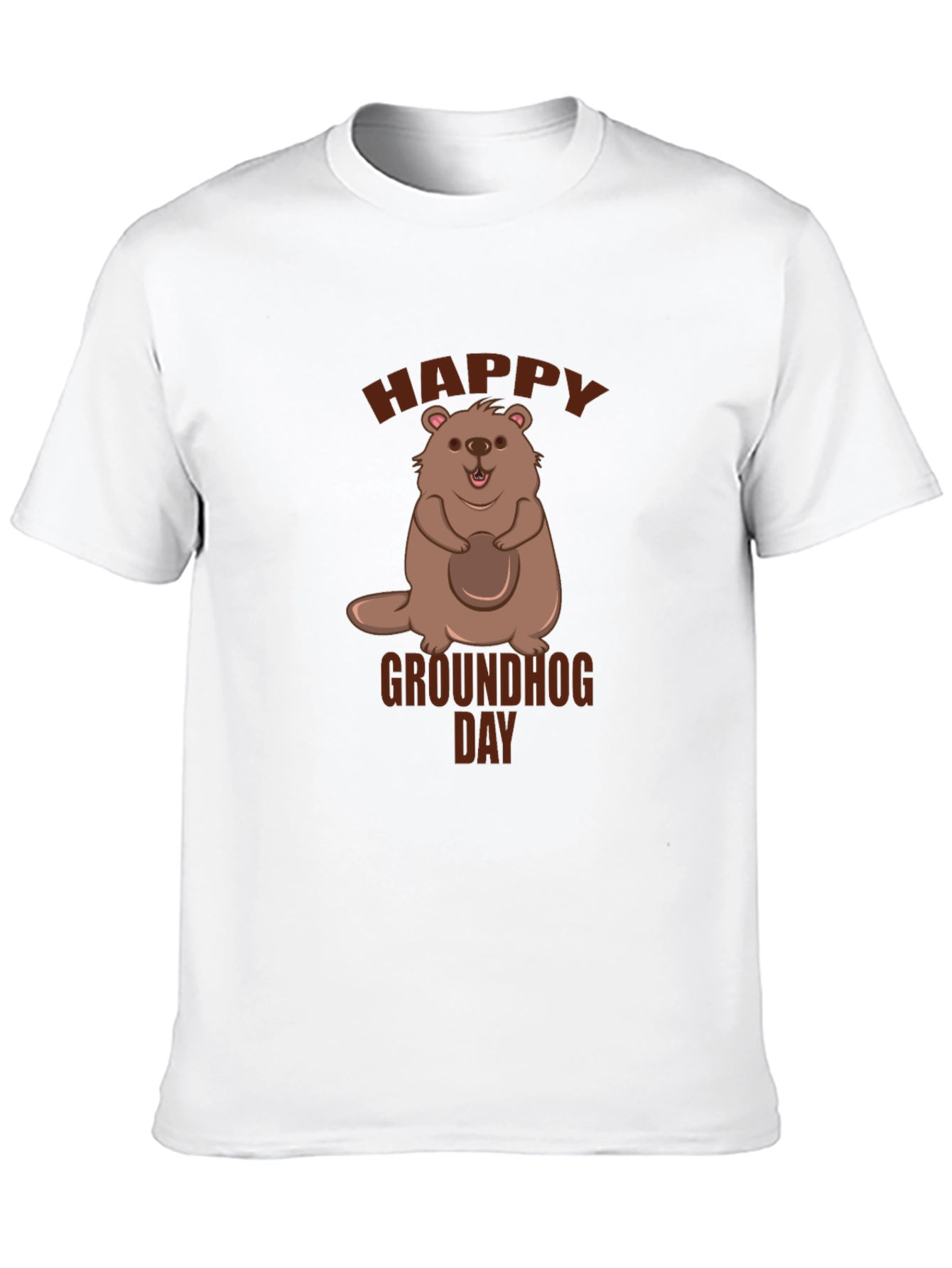 Happy Groundhog Day Black T-Shirt