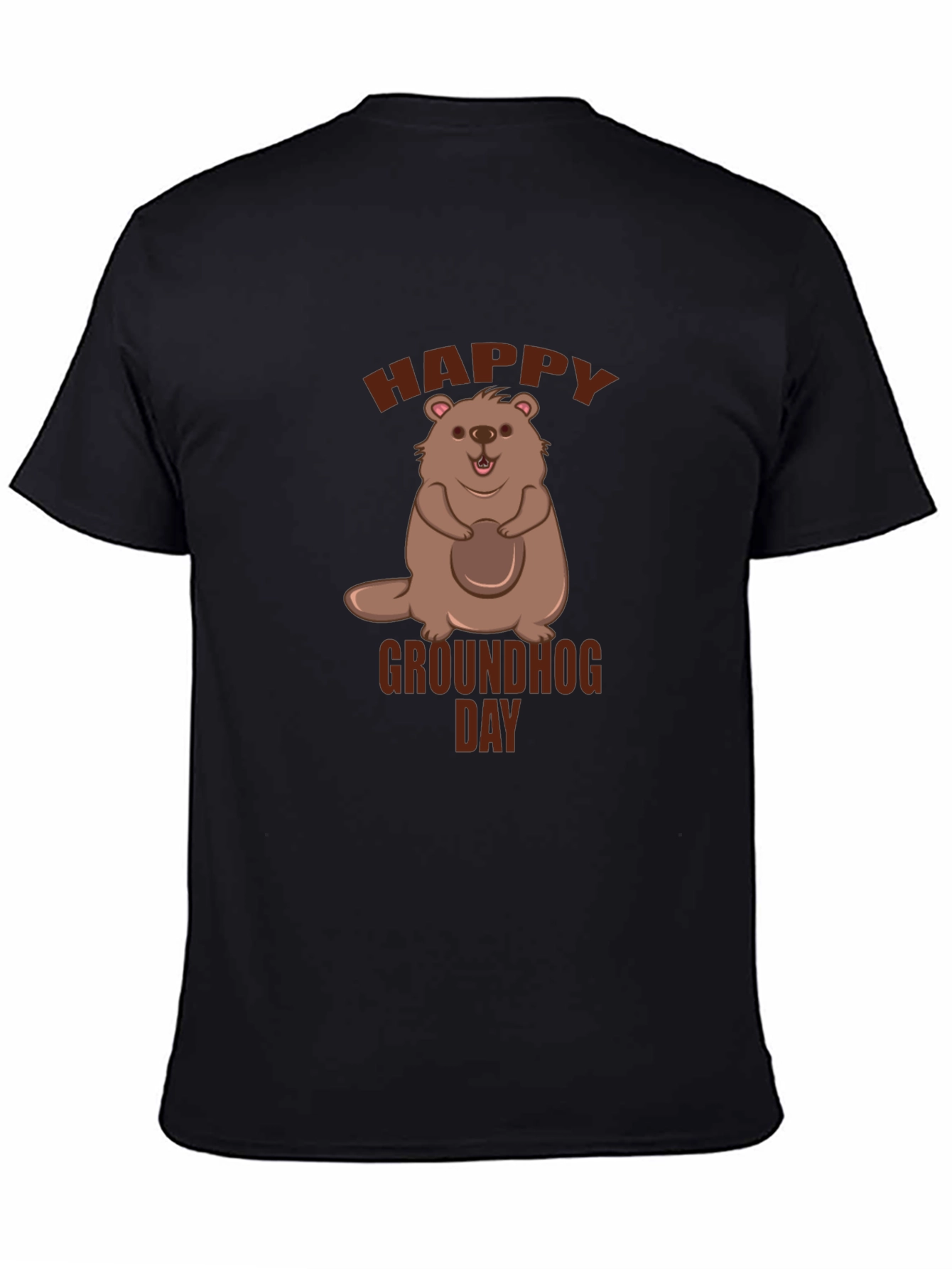 Happy Groundhog Day Black T-Shirt