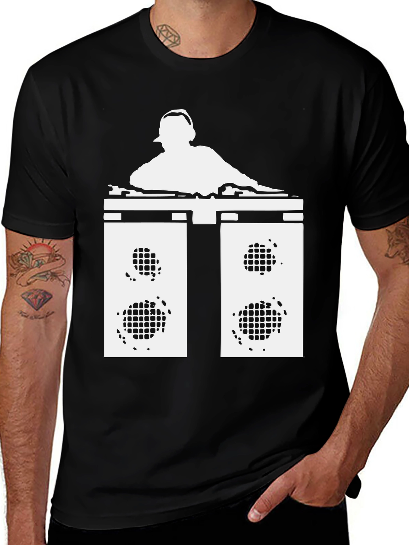 DJ Music Graphic T-Shirt - Black