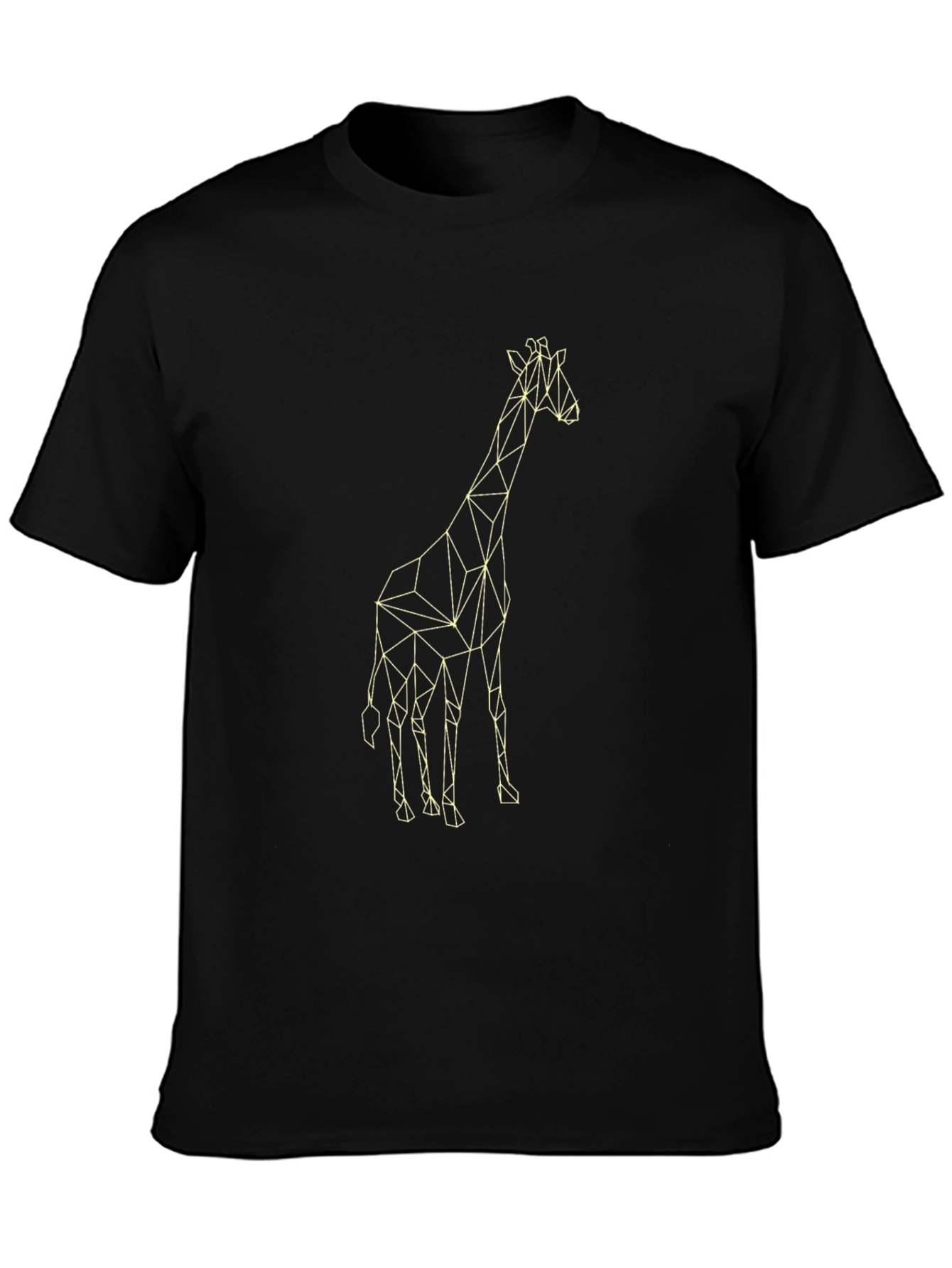 Geometric Giraffe Graphic Tee - Black