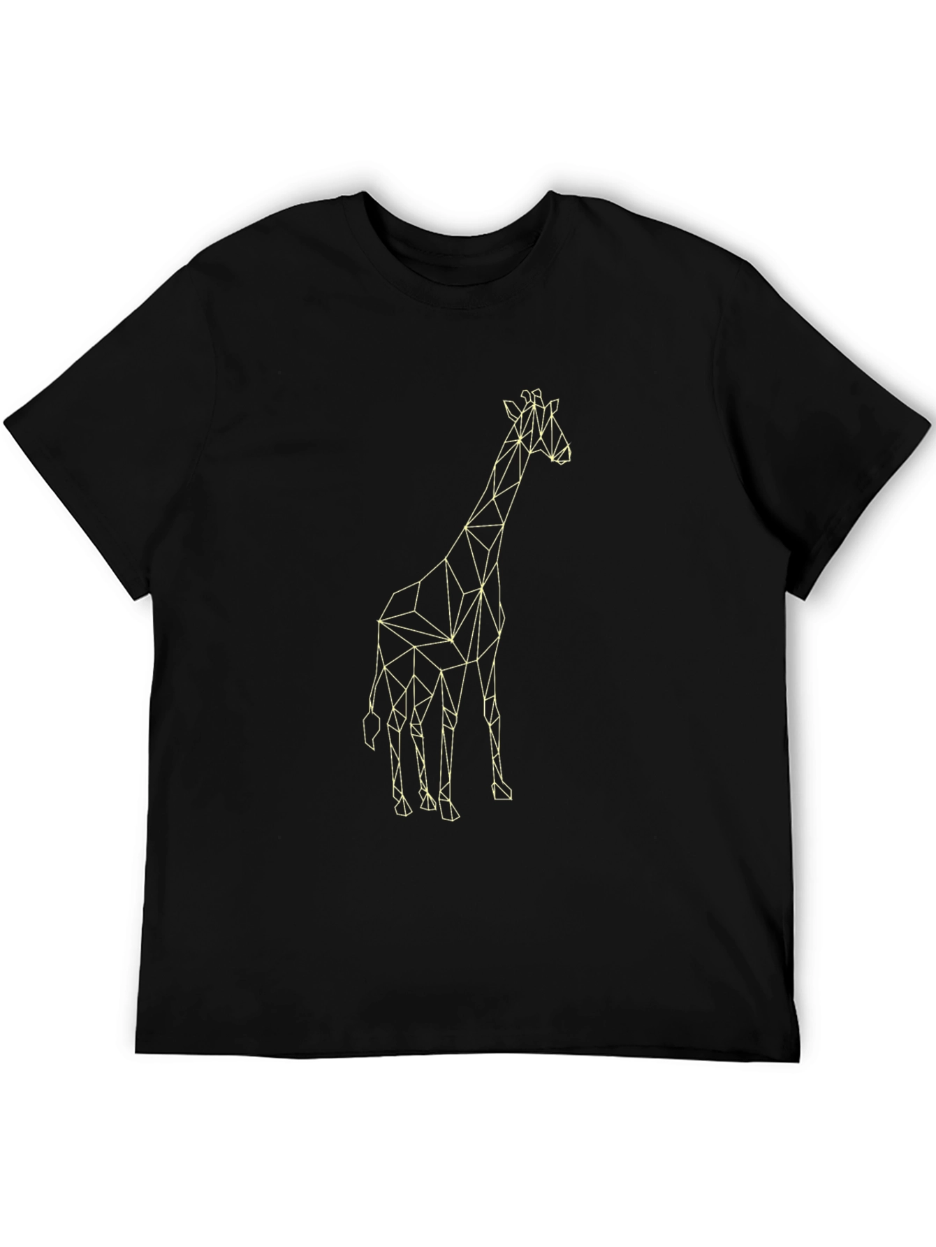 Geometric Giraffe Graphic Tee - Black