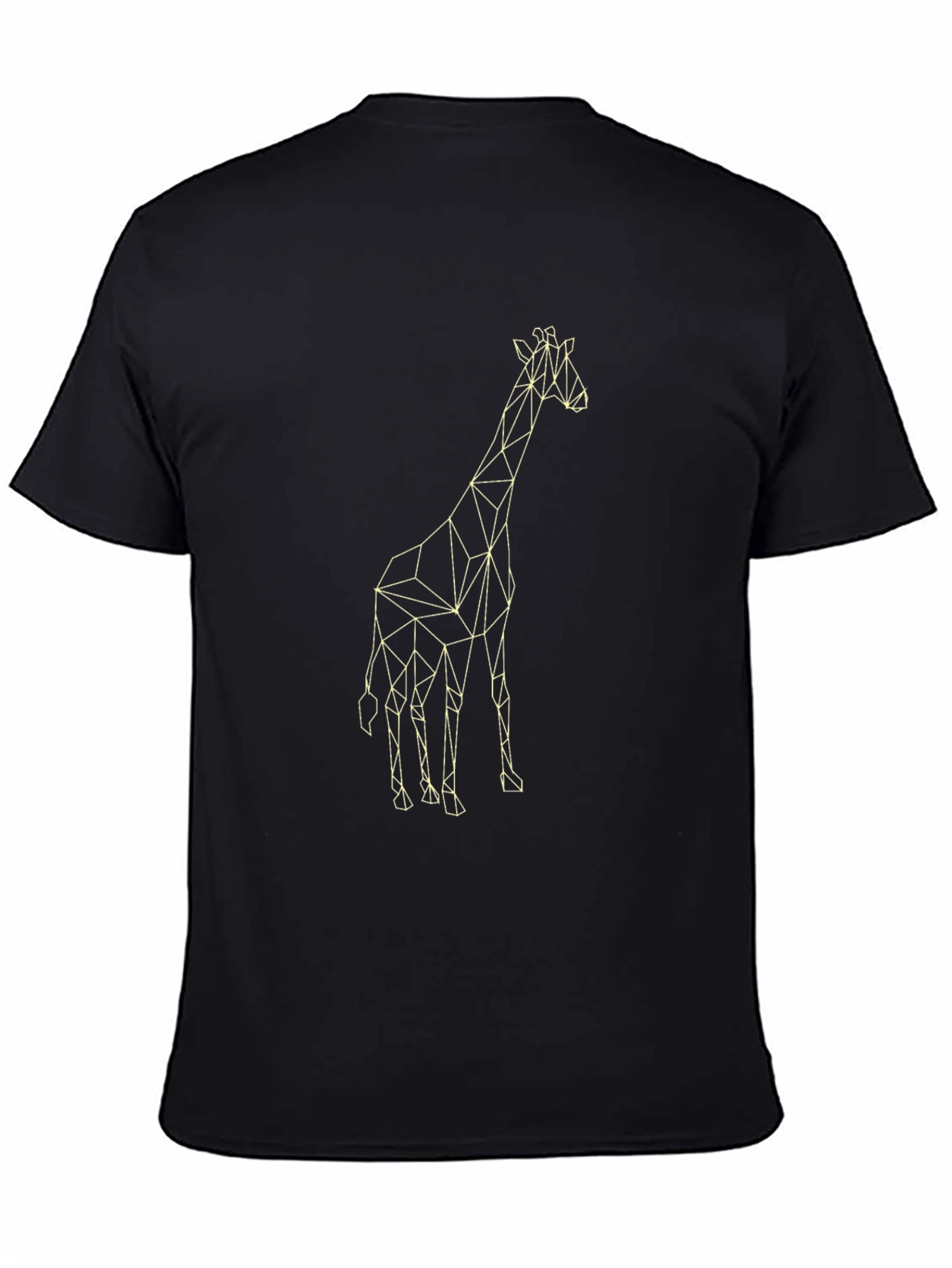 Geometric Giraffe Graphic Tee - Black