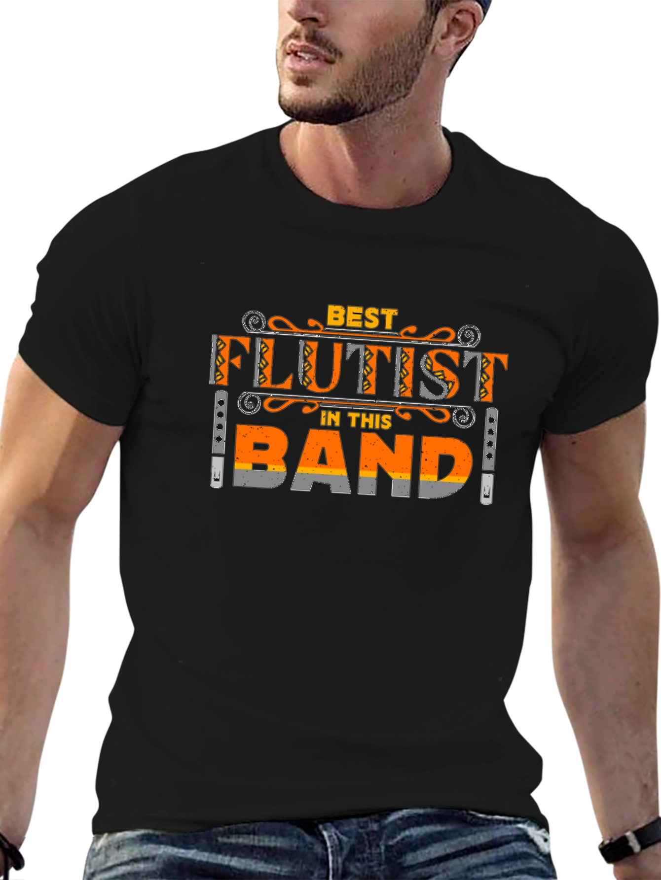 Best Flutist in the Band Black T-Shirt