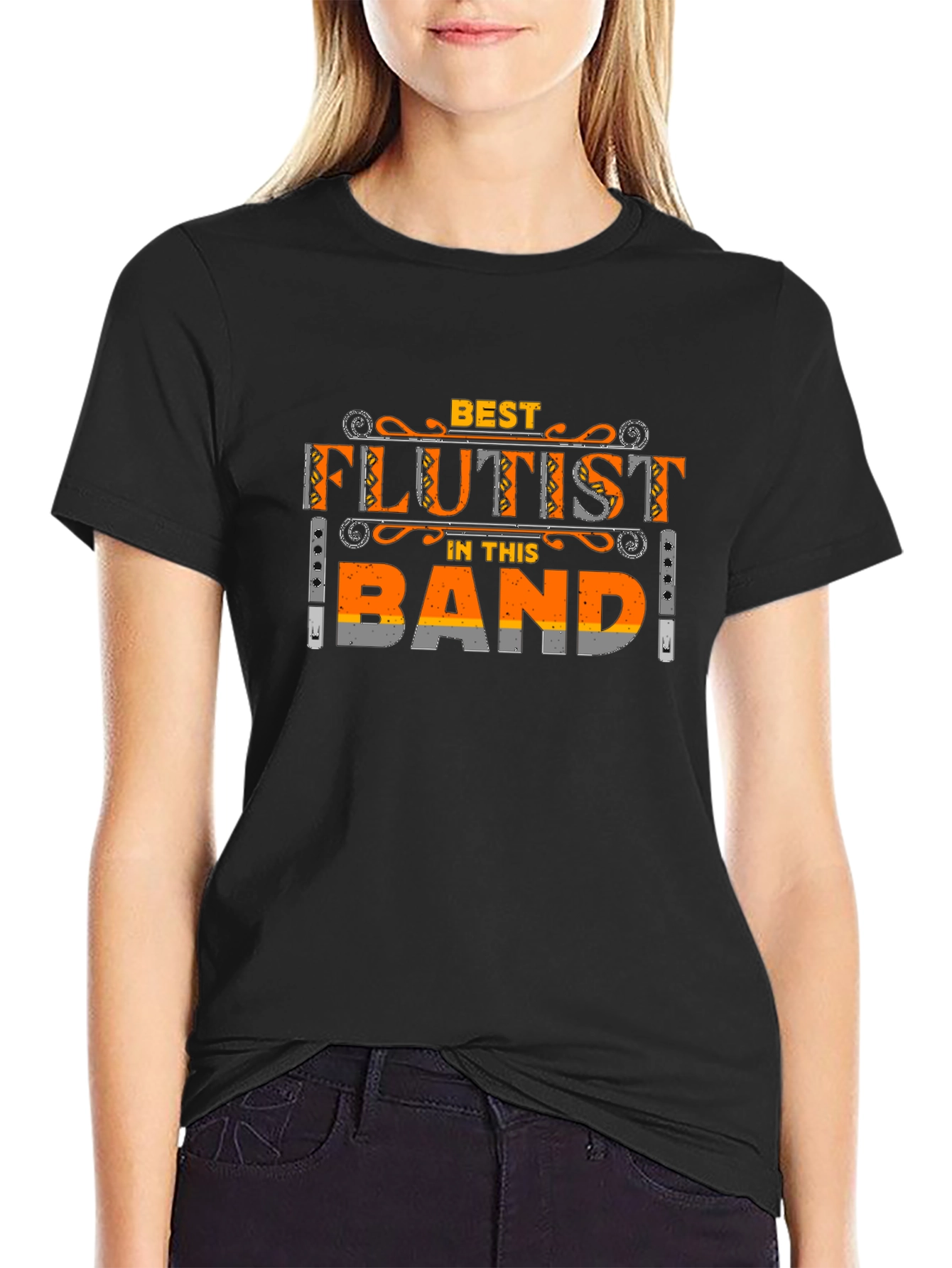 Best Flutist in the Band Black T-Shirt