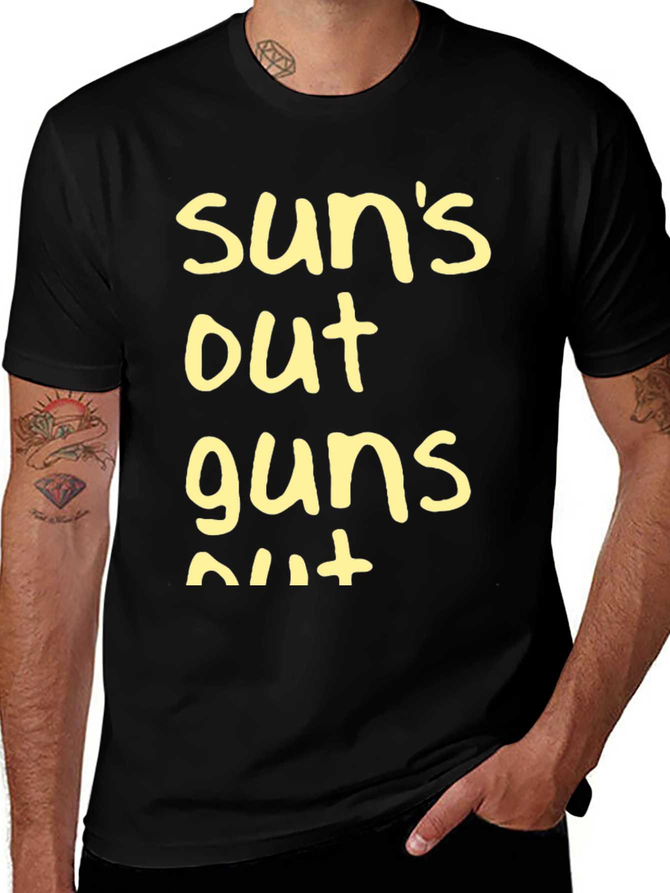 Suns Out Guns Out Black T-Shirt