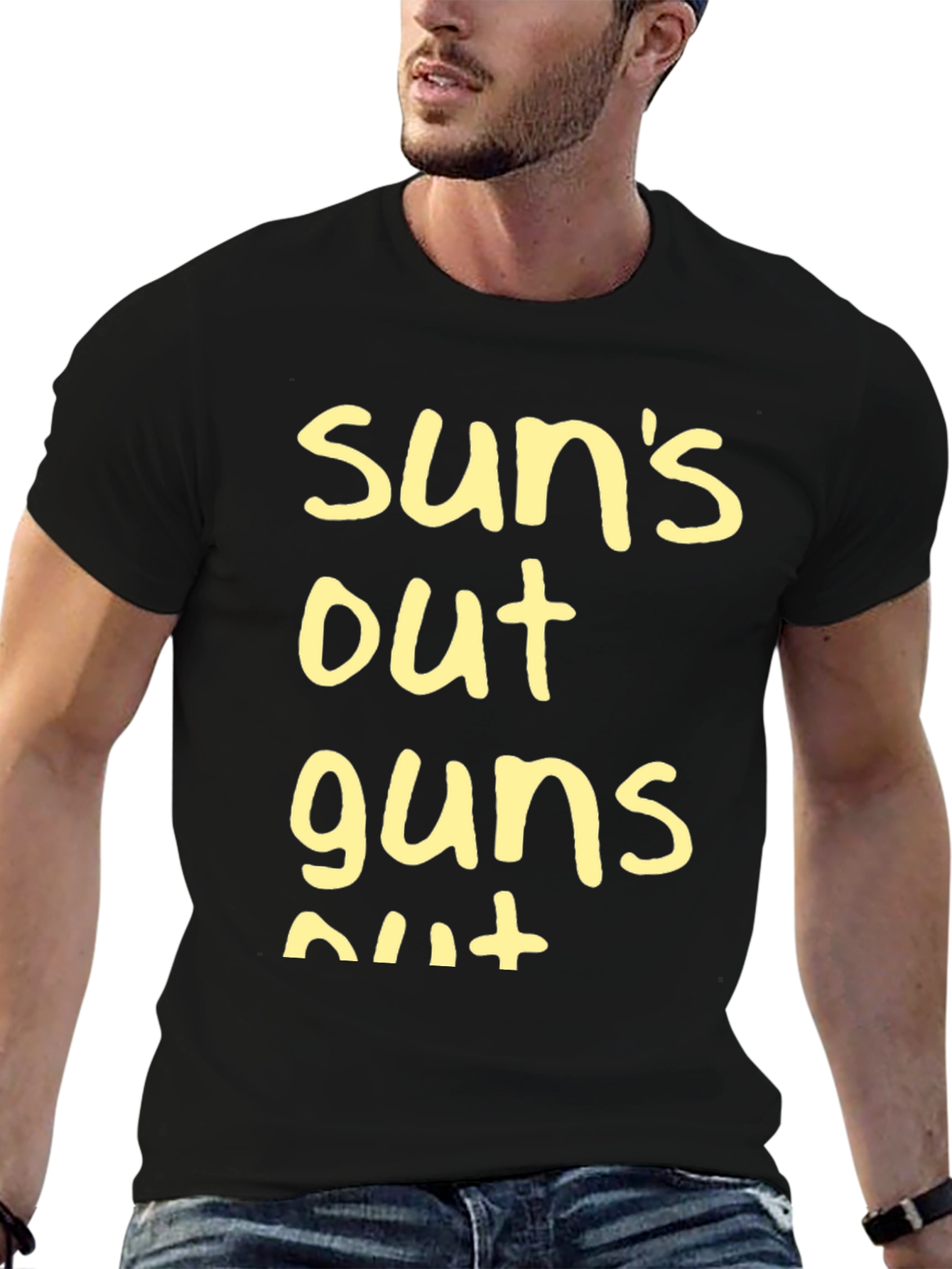 Suns Out Guns Out Black T-Shirt